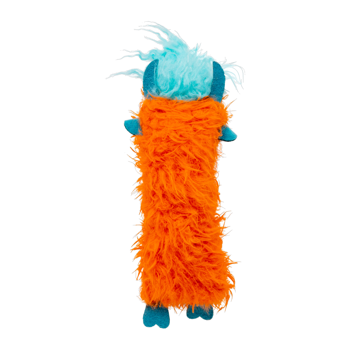 KONG Kickeroo Highland Cow cat toy, orange, back view