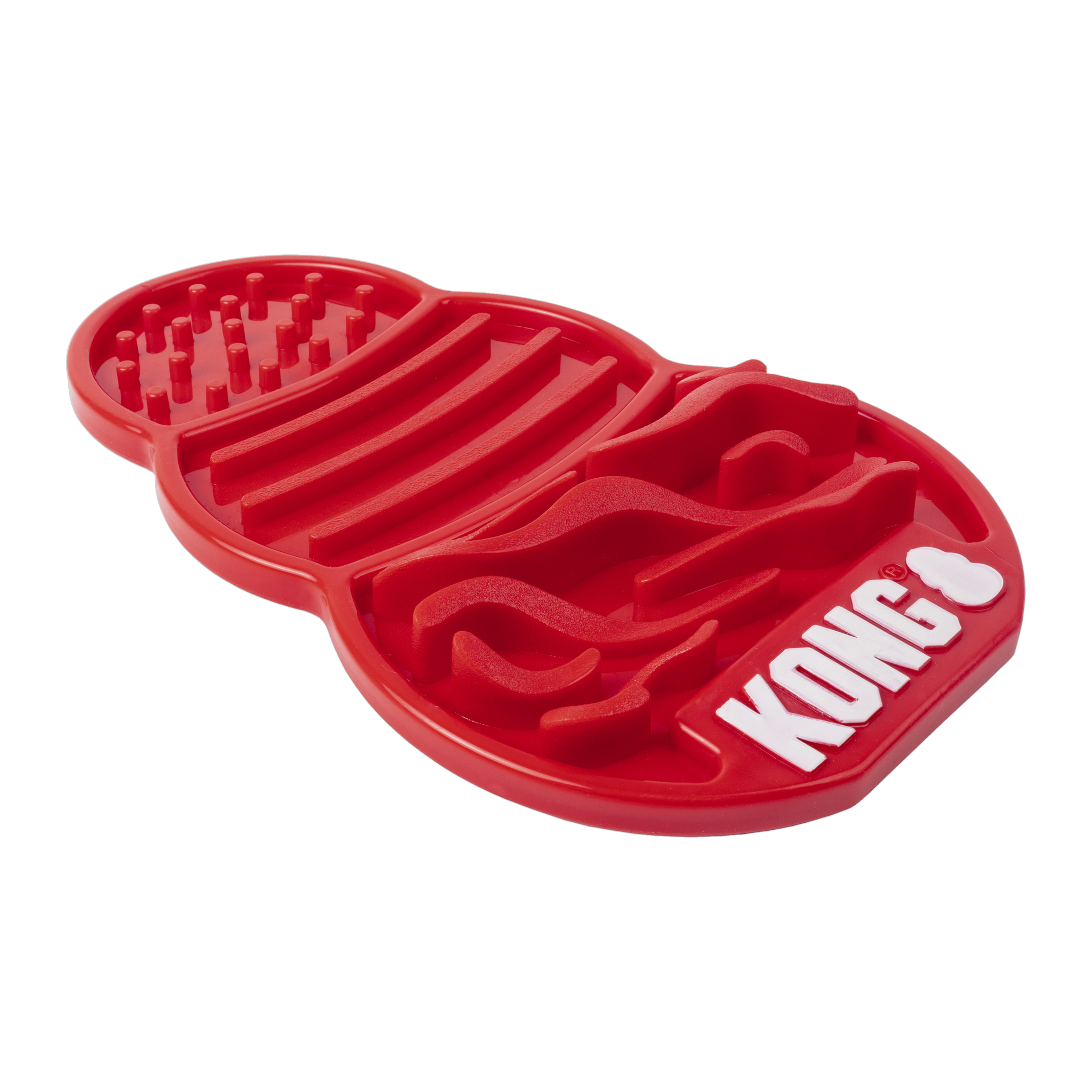 KONG Licks dog lick mat angled view with KONG logo