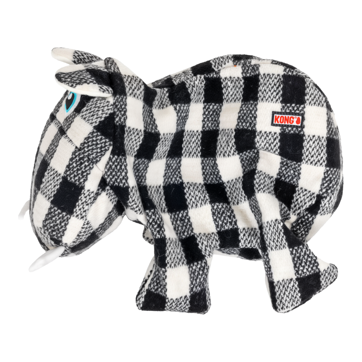 KONG Low Stuff Flanimalz Hippo dog toy, standing side profile