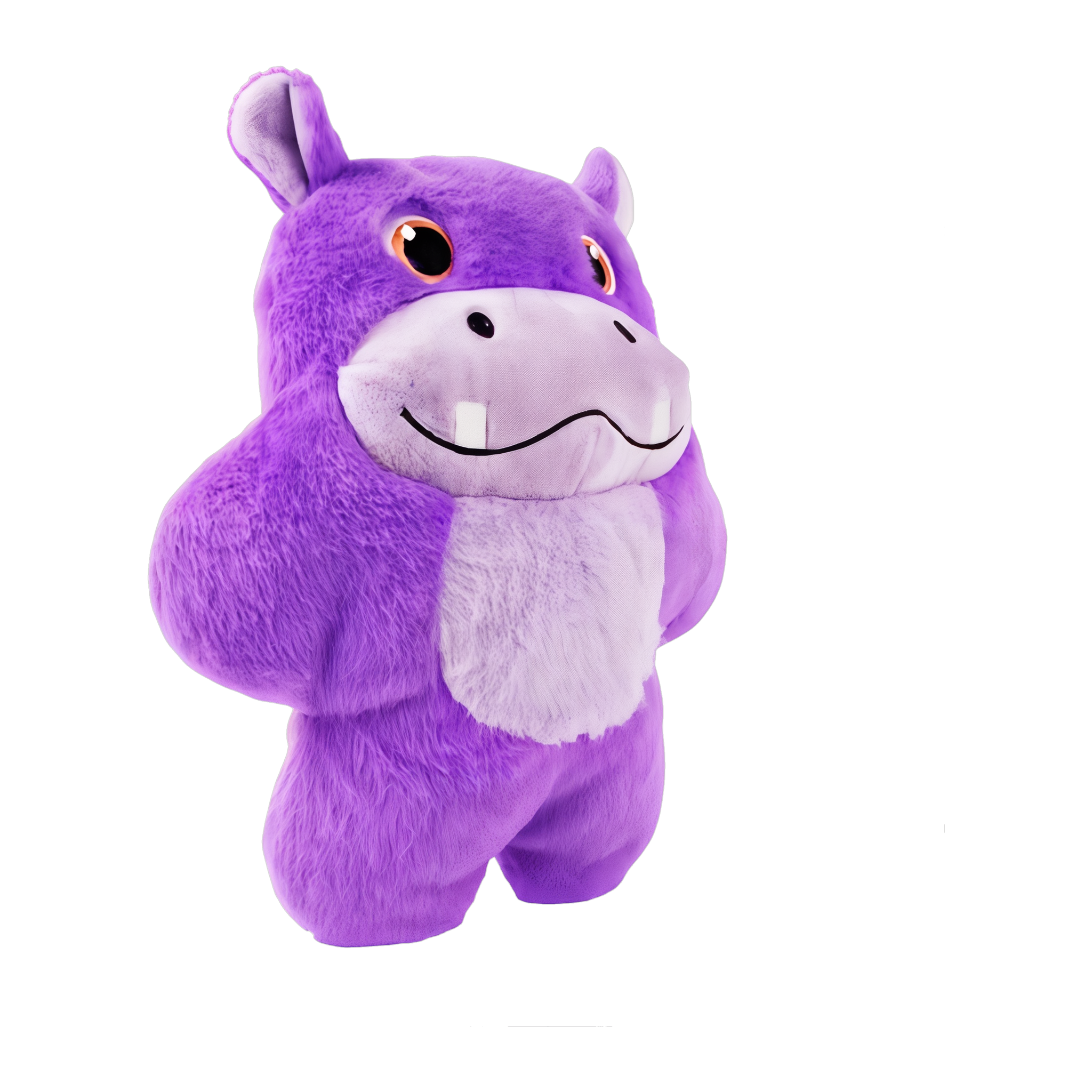 KONG Snuzzles Hippo plush dog toy, three-quarter side view