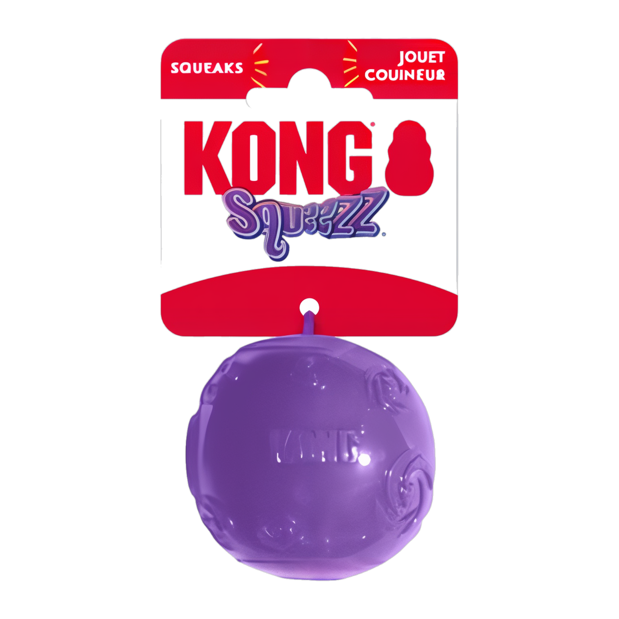 KONG Squeezz Ball Medium shown in its retail packaging