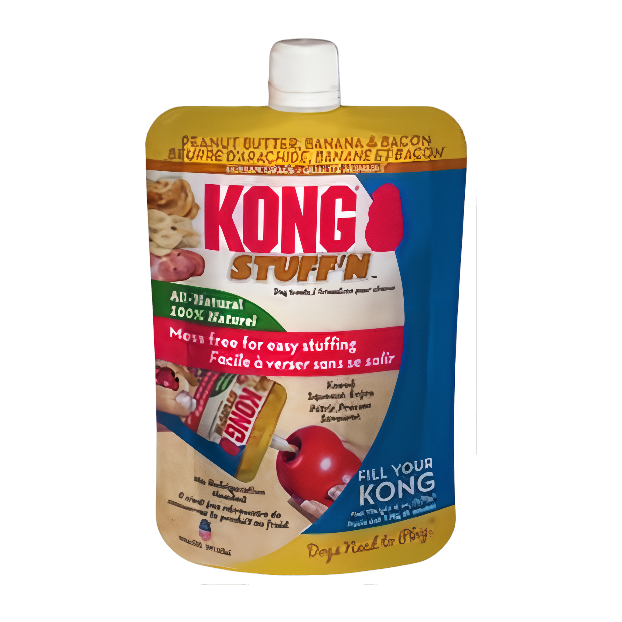 KONG Stuff'N All Natural Peanut Butter Bacon Banana Dog Treat 6 oz pouch front