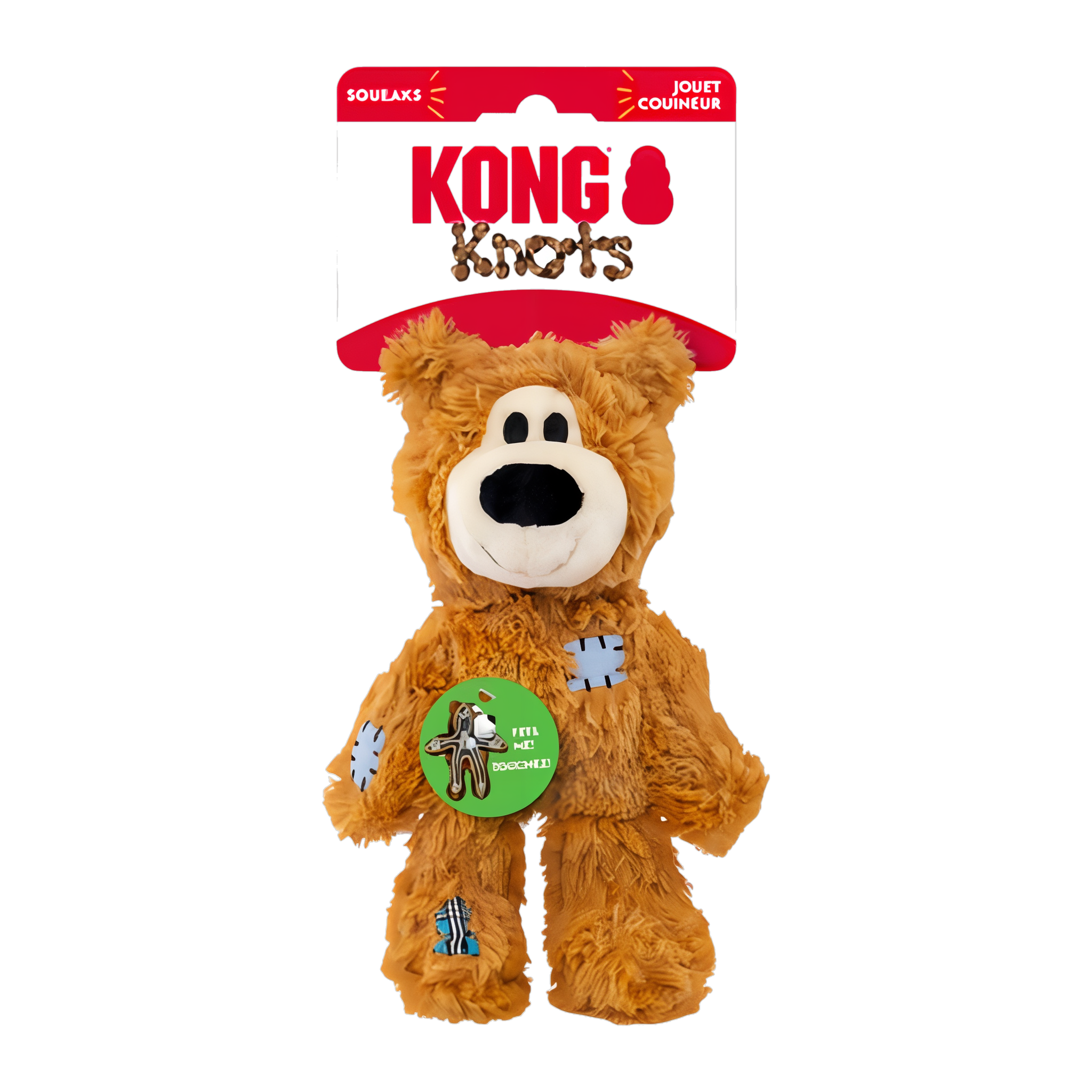 Tan KONG Wild Knots Bear on its retail hang card
