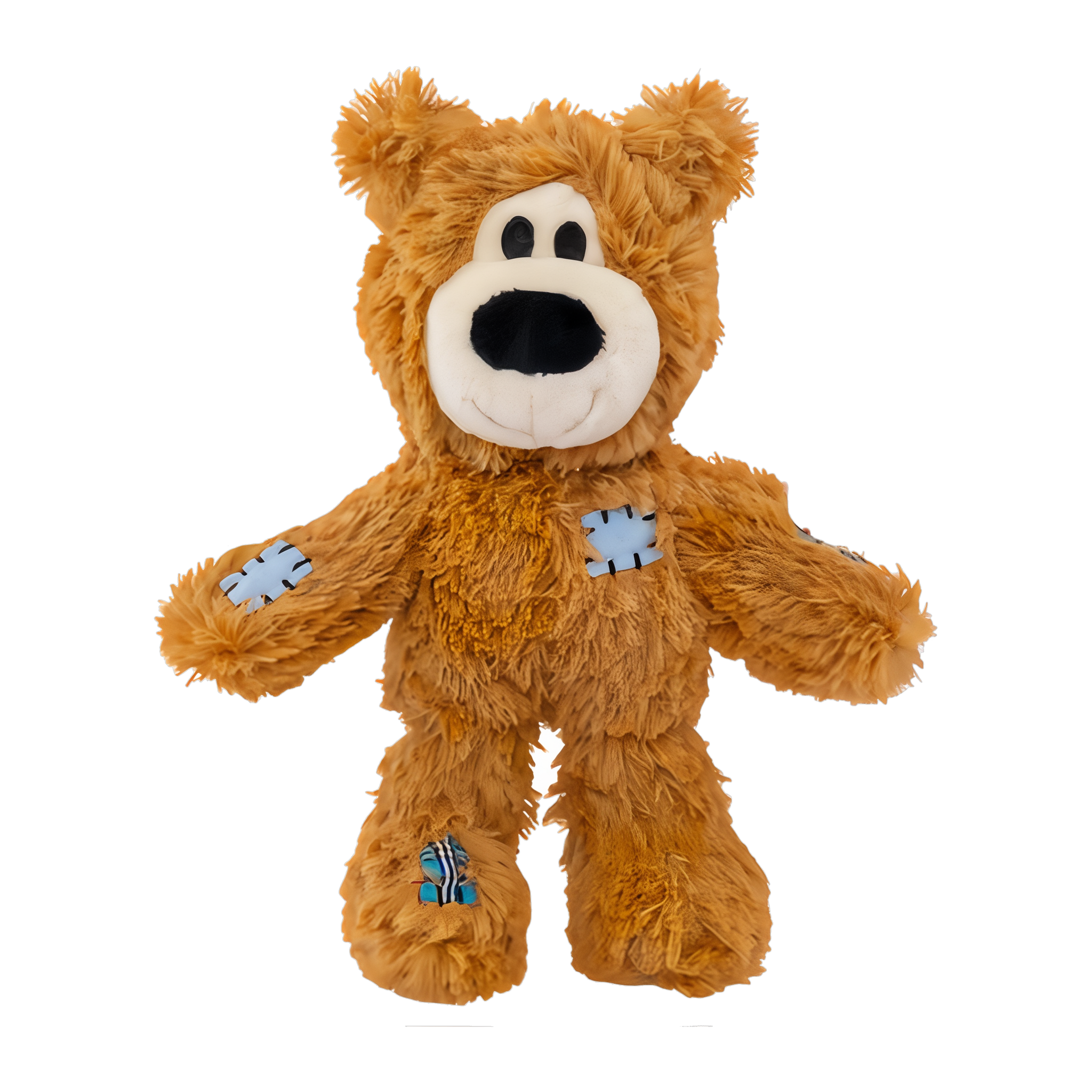 Tan KONG Wild Knots Bear plush dog toy standing upright