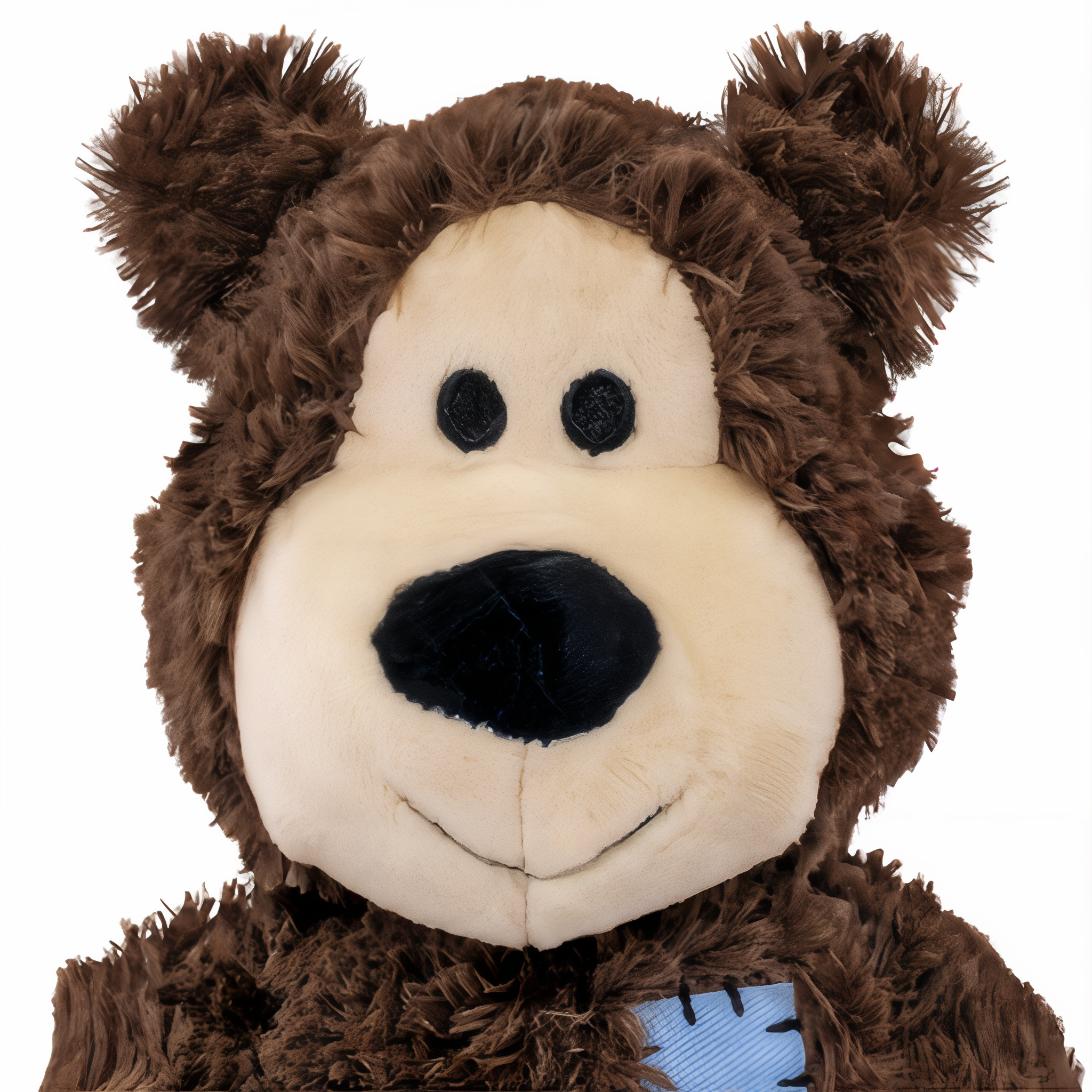 Close view of the dark brown X-Large KONG Wild Knots Bear face