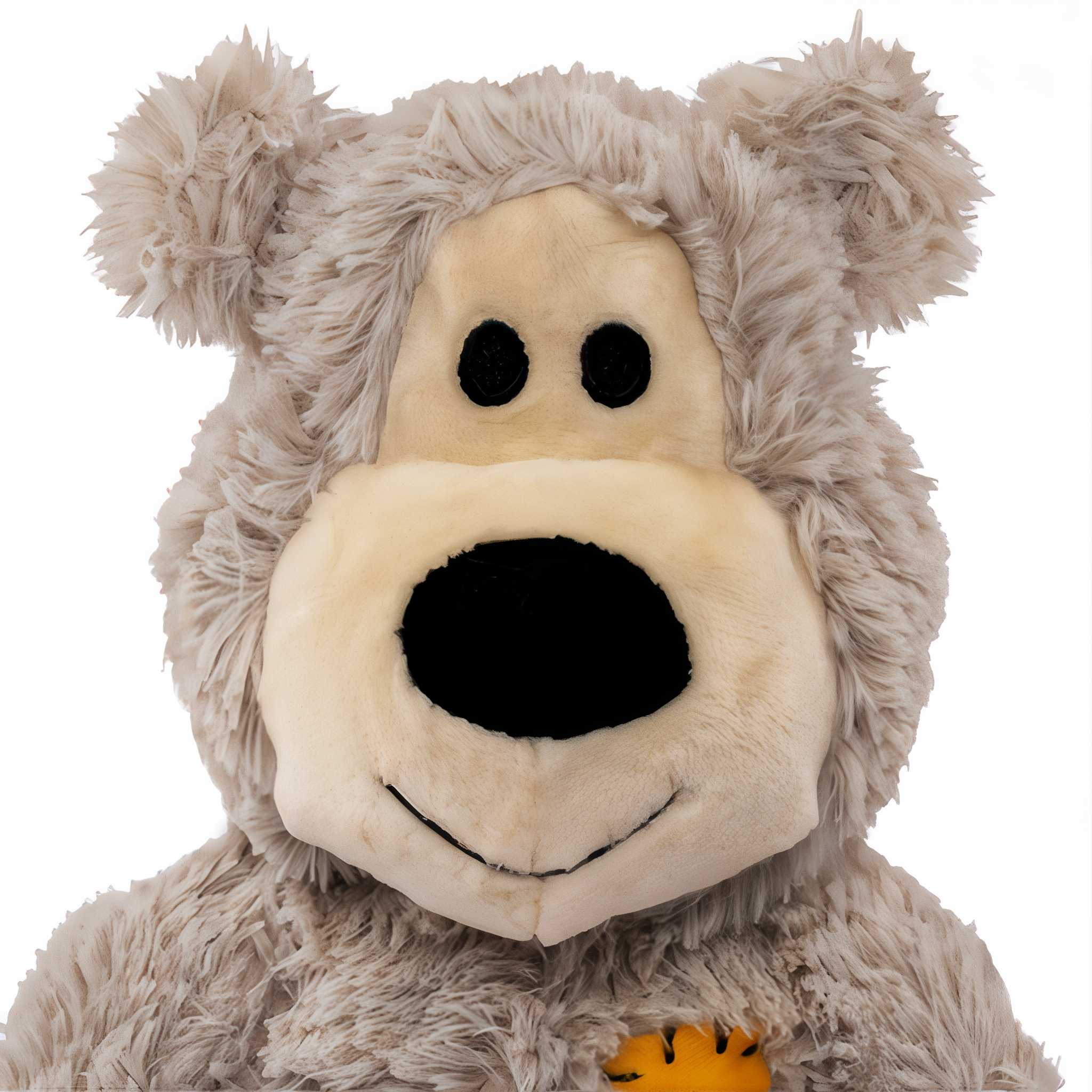 Close view of the gray X-Large KONG Wild Knots Bear face