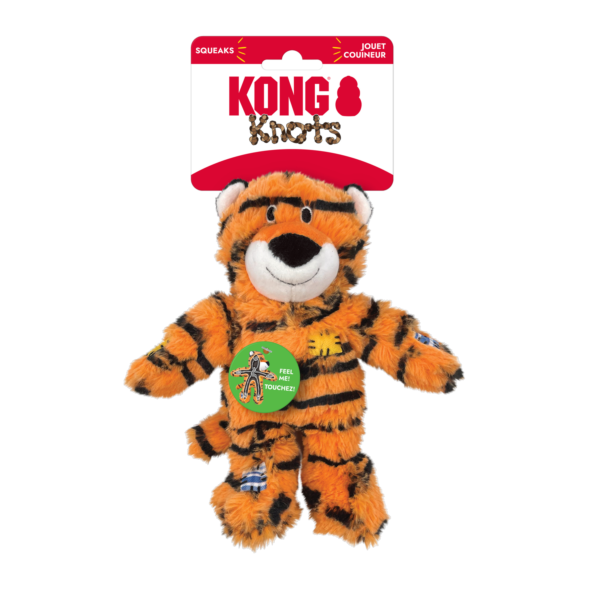 KONG Wild Knots Tiger plush face close-up