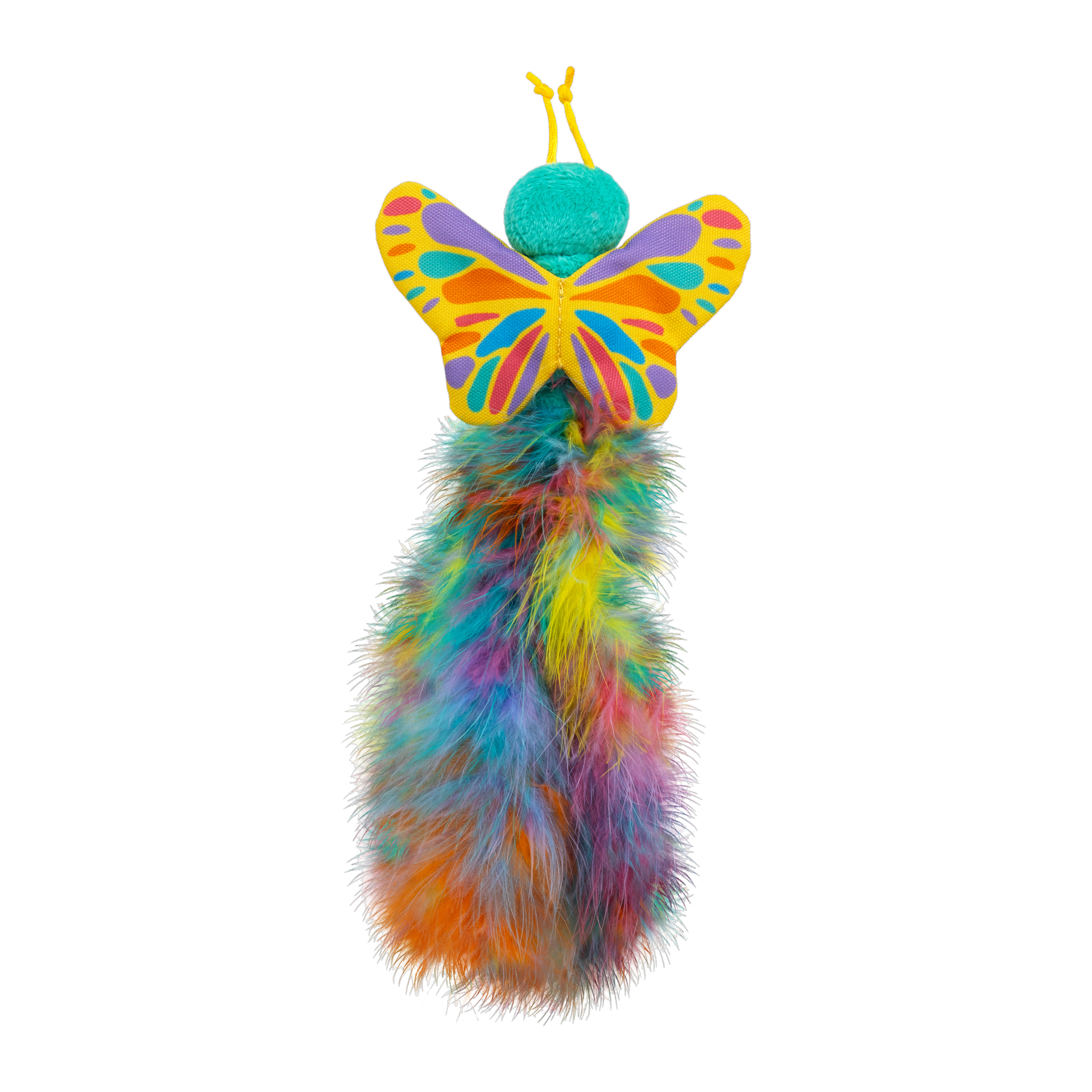KONG Wubba Butterfly cat toy back view showing butterfly wing print