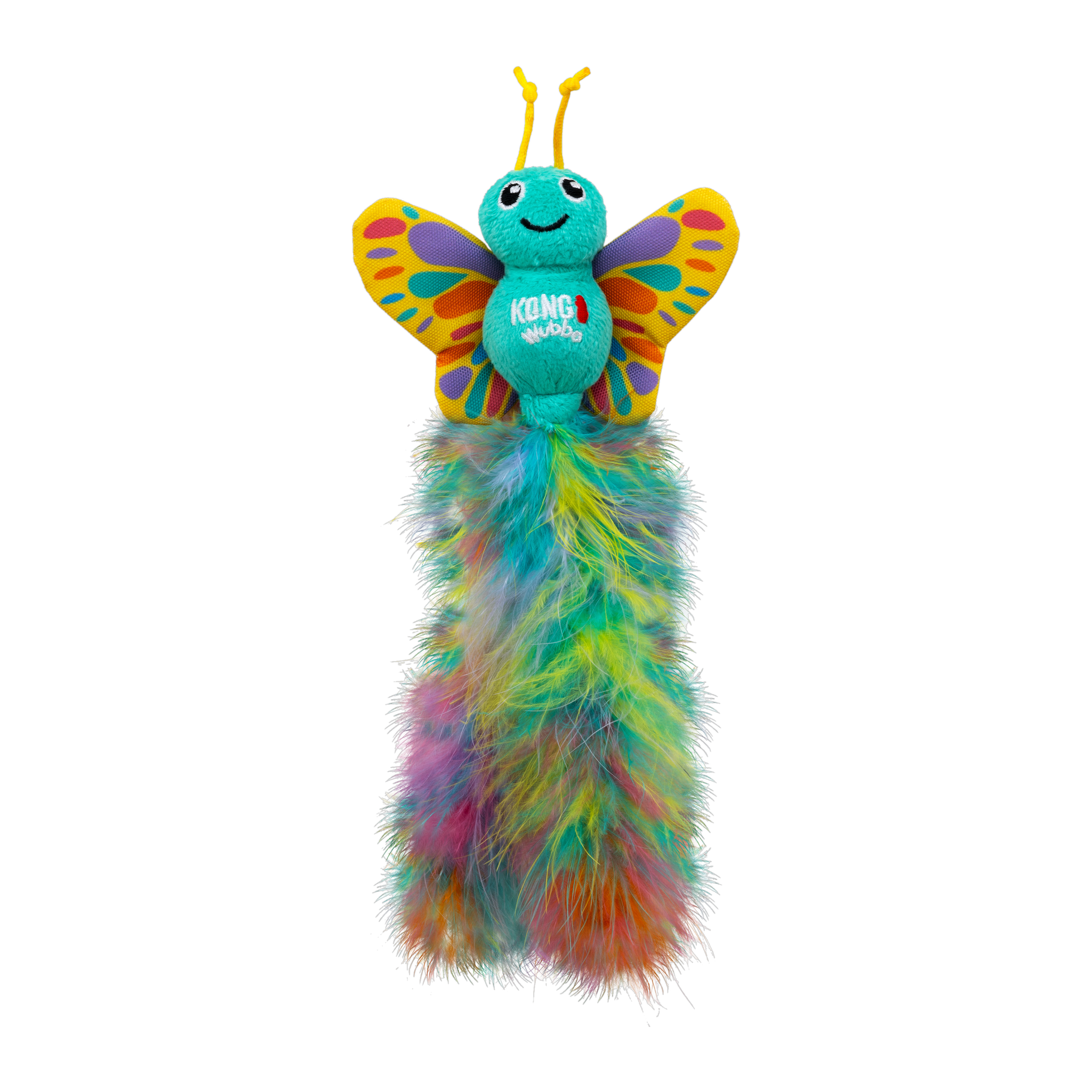 KONG Wubba Butterfly cat toy with catnip, crackly wings and feather tail
