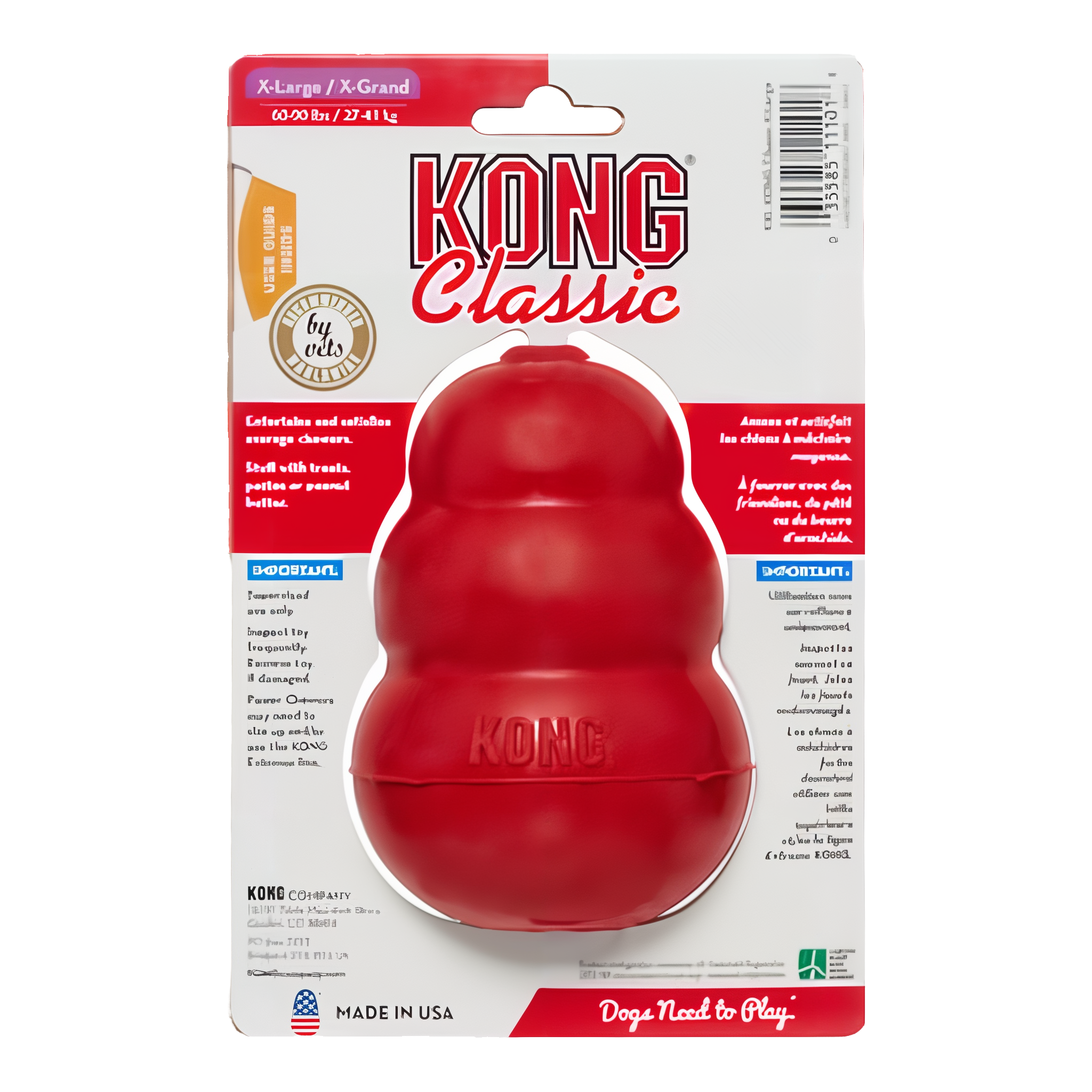 KONG Classic Refillable Chew Dog Toy, X-Large size