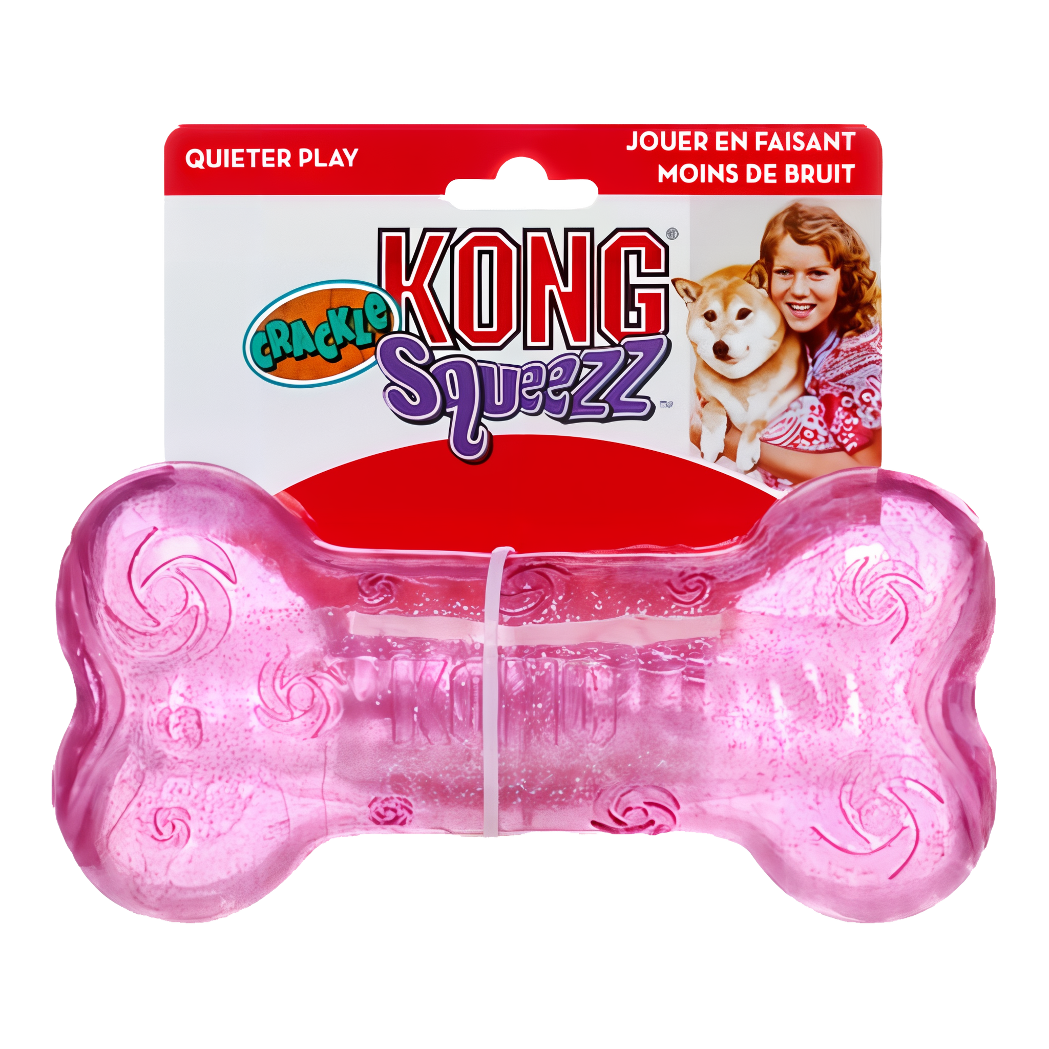 KONG Squeezz Crackle Bone Dog Toy