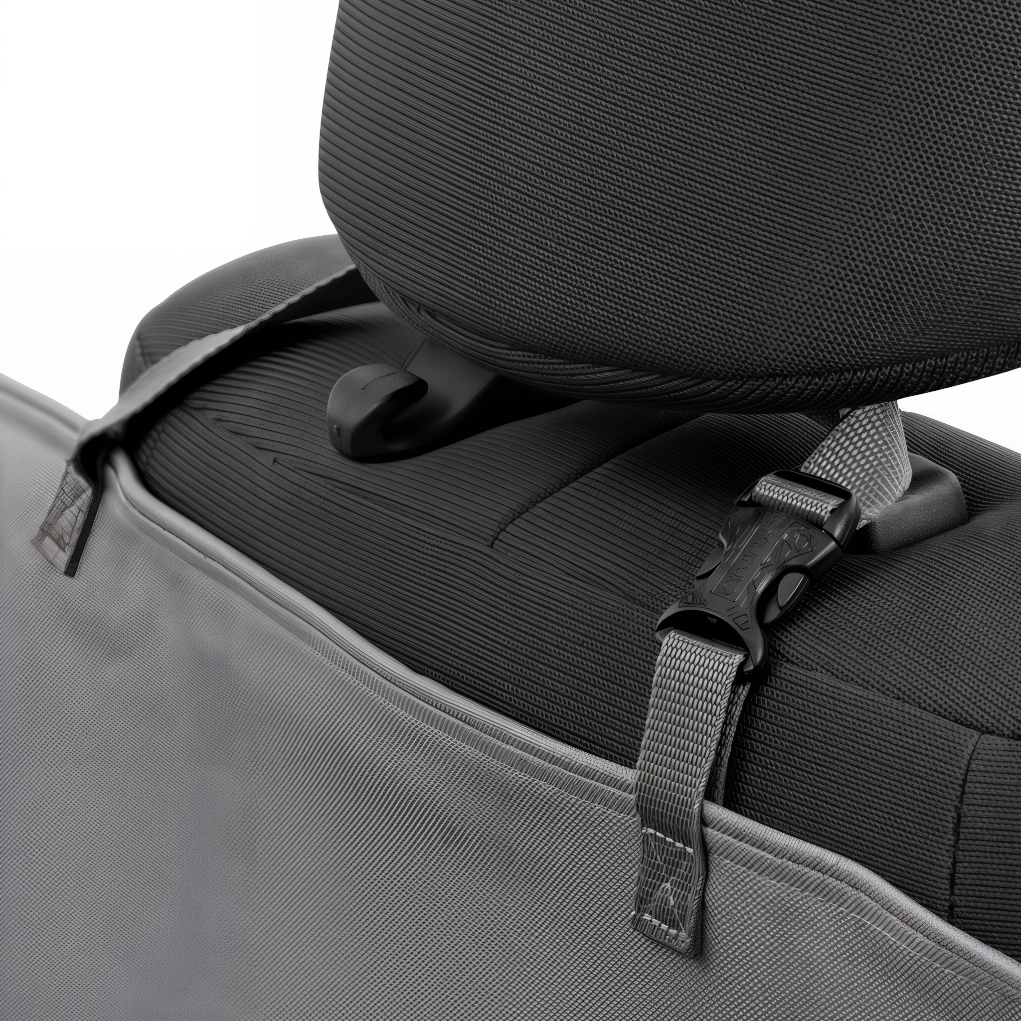 Headrest straps and attachment points on the Rover Hammock, black colorway shown