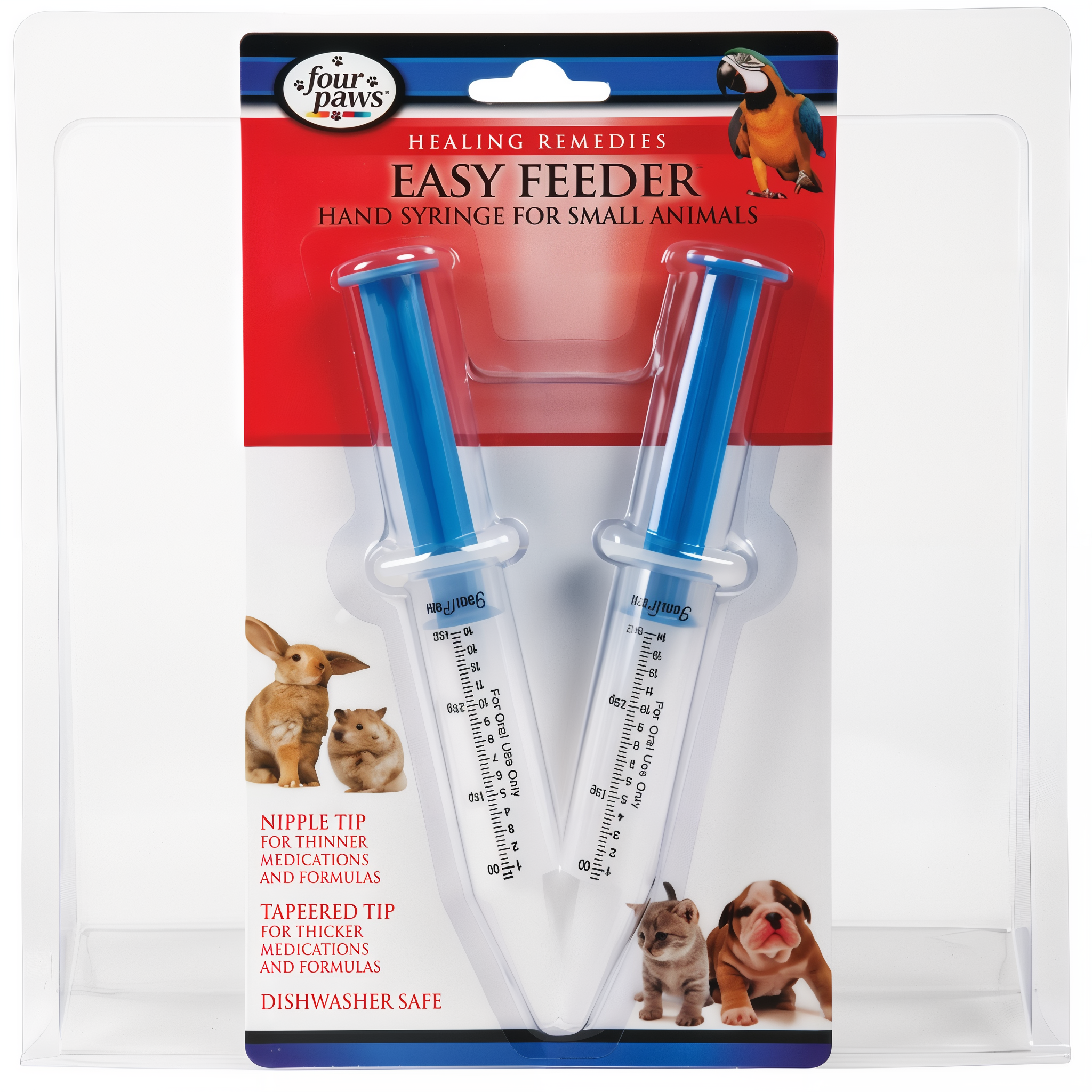 Four Paws Healing Remedies Easy Feeder Hand Syringe for Dogs Cats & Other Small Animals
