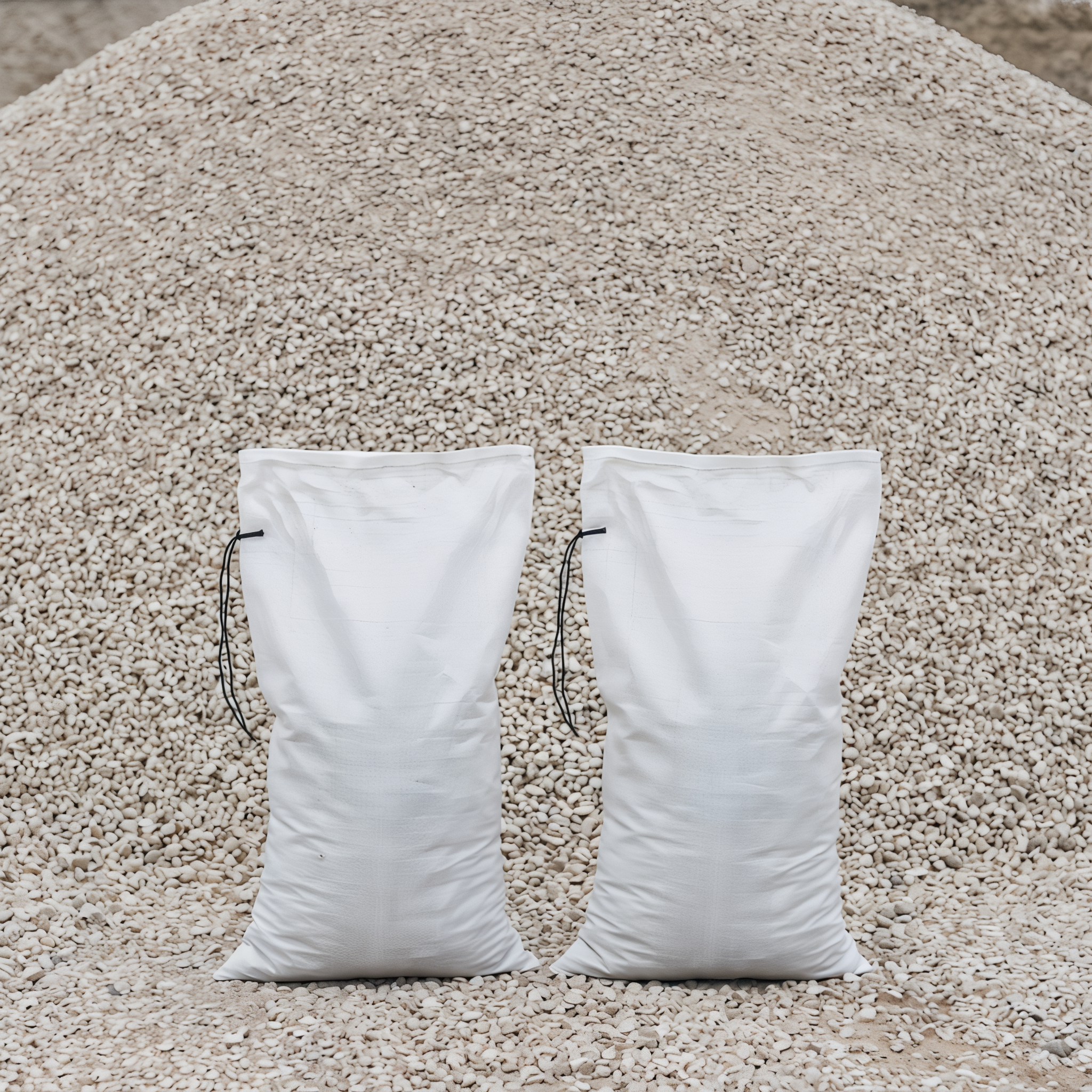 Light grey quarry blend stone, 3/4 inch crushed aggregate.