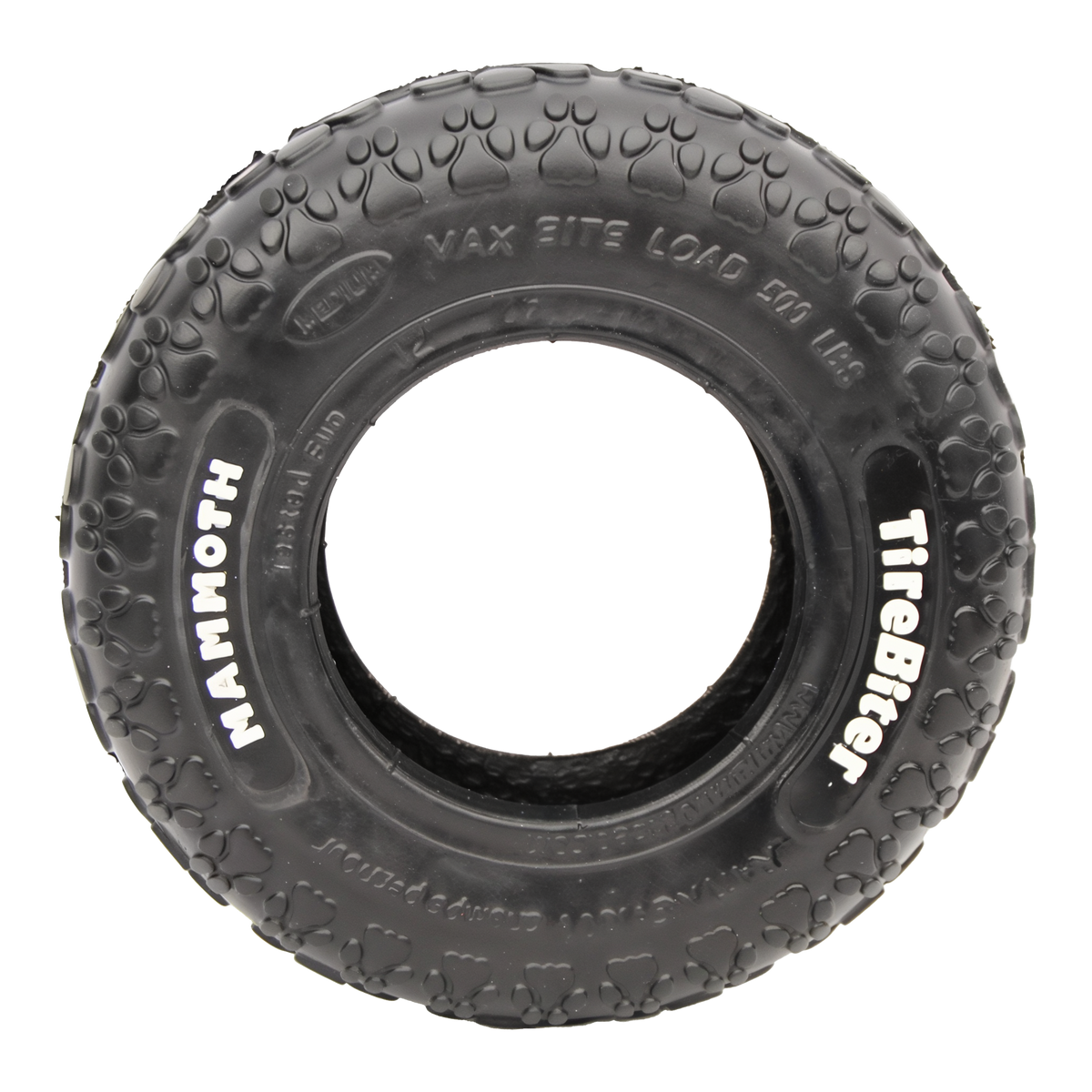 Mammoth TireBiter Original natural rubber tire dog toy, Medium 8 inch.