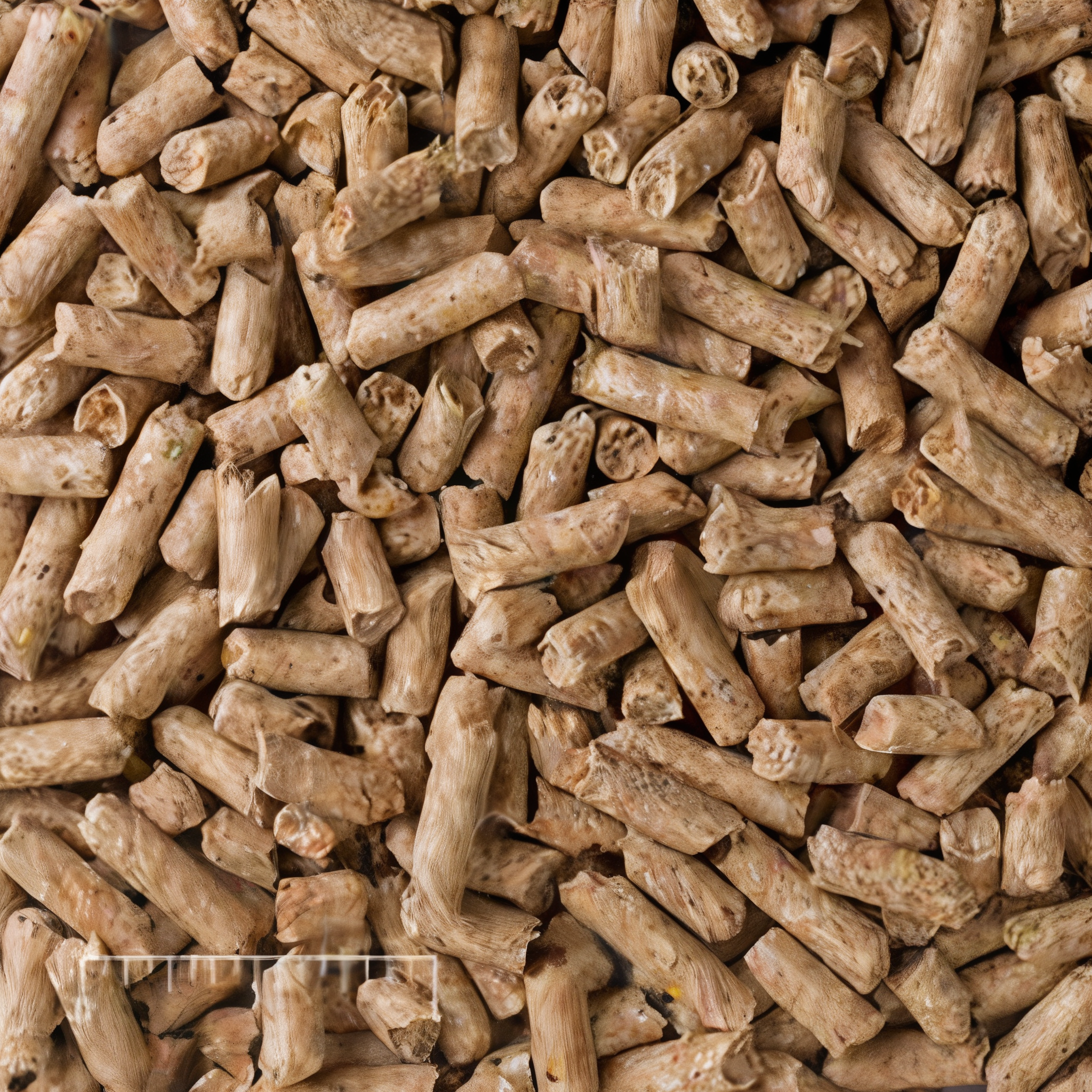 A close-up of Mazuri Alpaca & Llama Maintenance Diet pieces