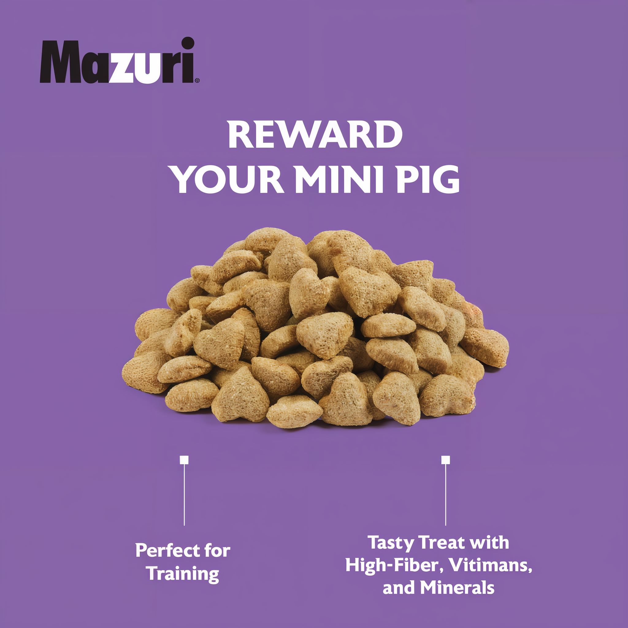 Reward your mini pig — a tasty treat with high fiber, vitamins, and minerals, perfect for training