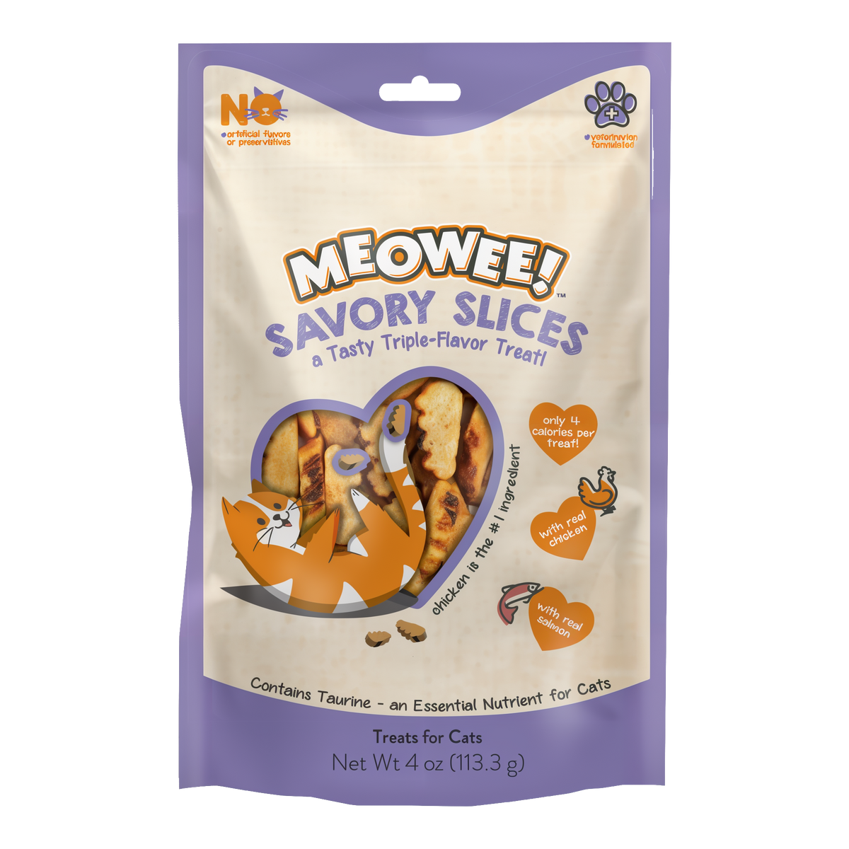 Meowee! Savory Slices Triple Flavor Cat Treats 4 oz -- product image