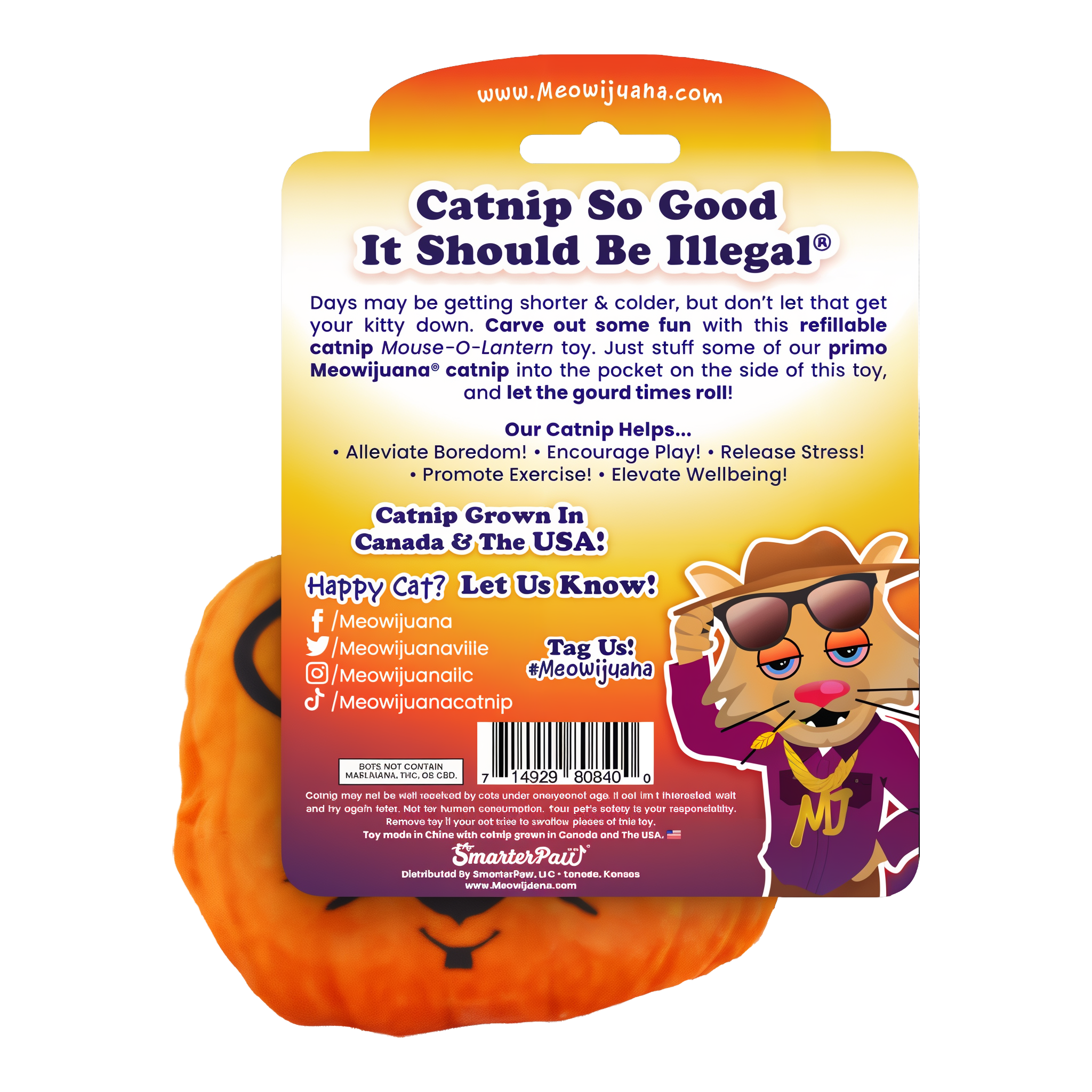 Get Spooked Mouse-O-Lantern package back with catnip benefits