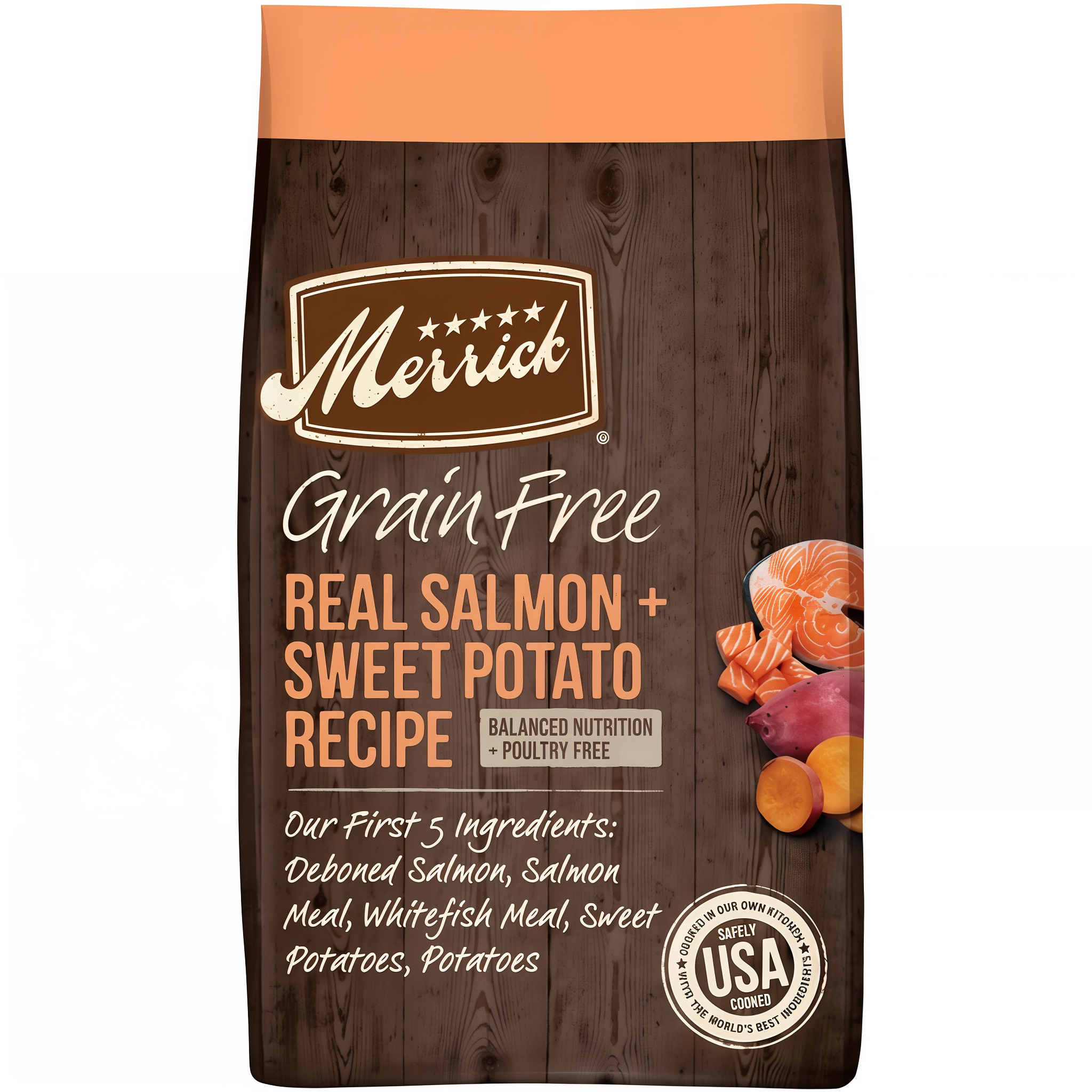 Merrick Grain-Free Real Salmon & Sweet Potato Recipe Dry Dog Food, 25 lb bag