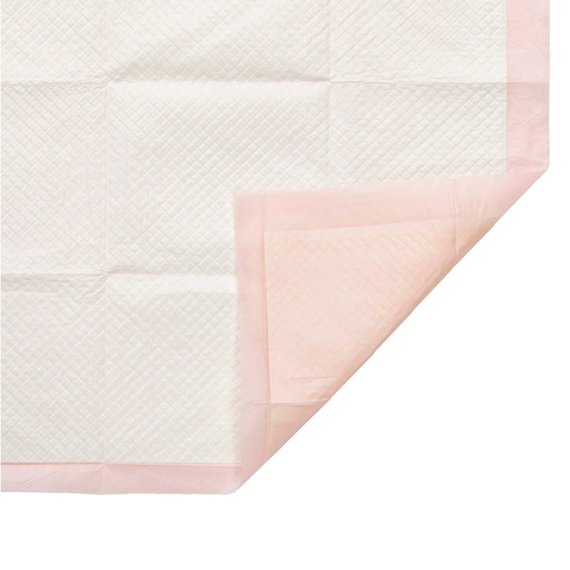 MidWest Dry Paws training pad folded corner showing plastic backing