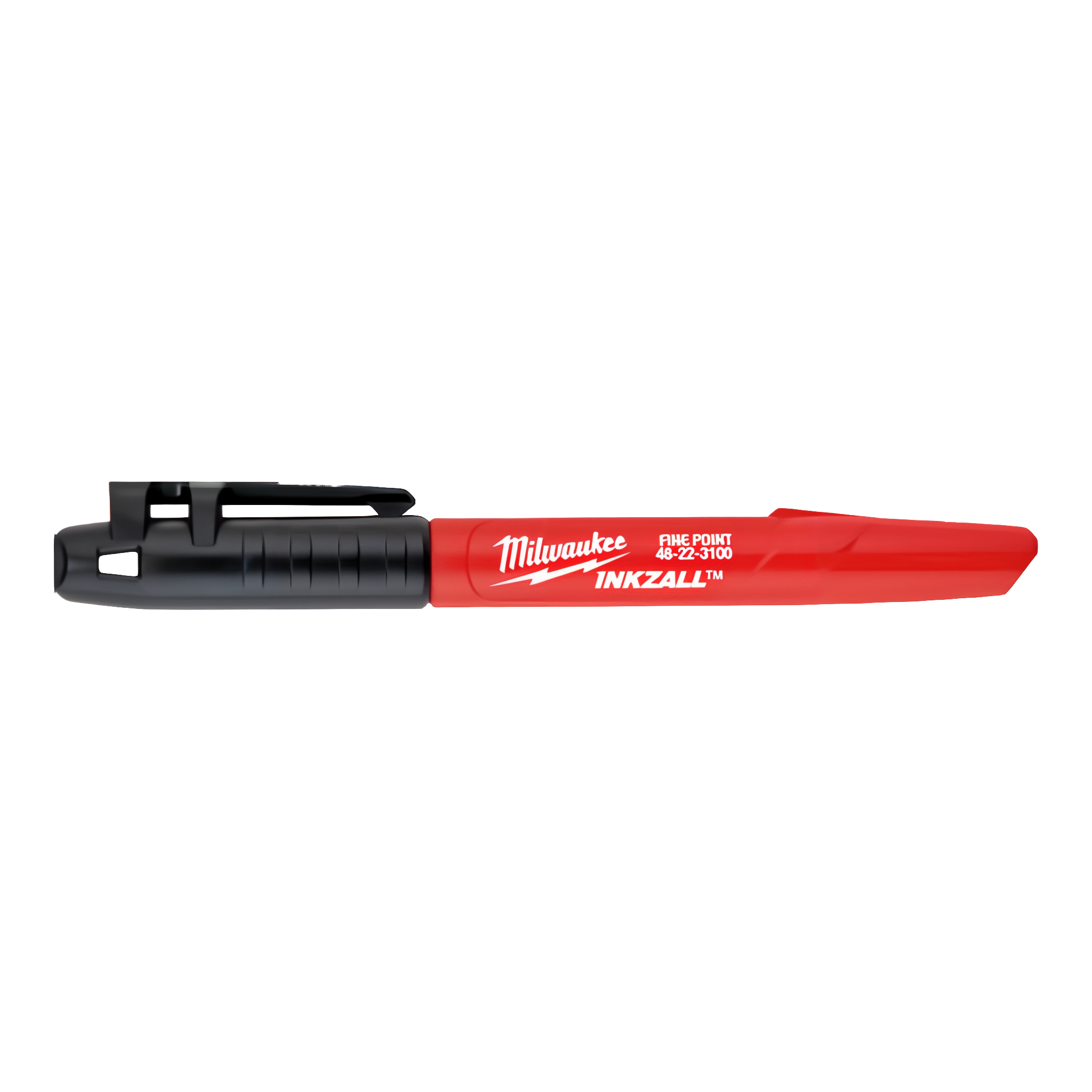 Milwaukee INKZALL Black Fine Point Marker - red plastic body with black cap