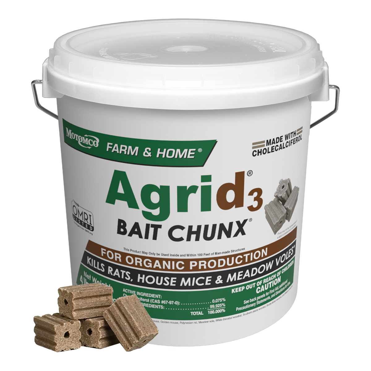 Motomco Agrid3 Bait Chunx 9 lb Pail -- product image