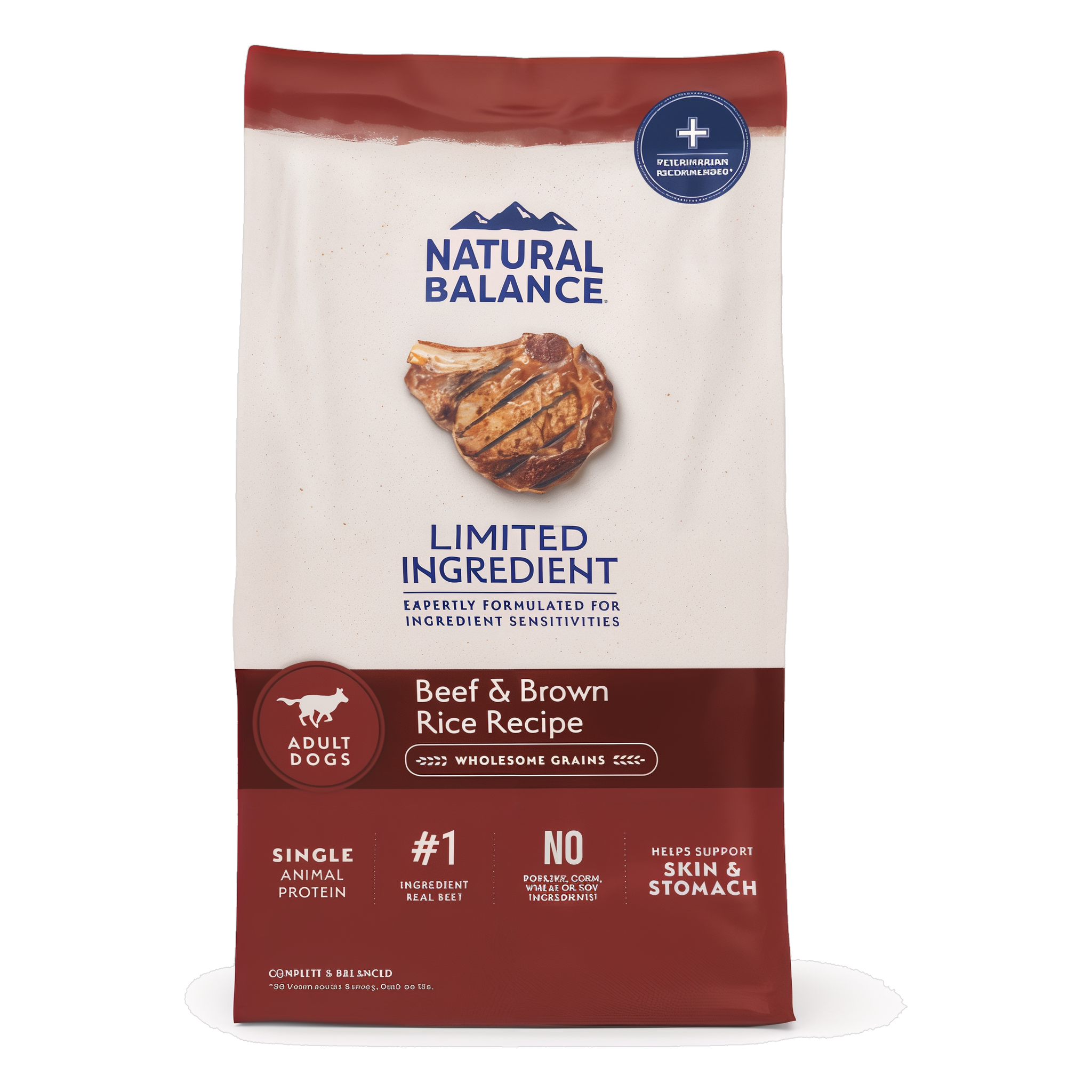 Natural Balance Limited Ingredient Beef & Brown Rice Recipe Dry Dog Food, 24 lb bag