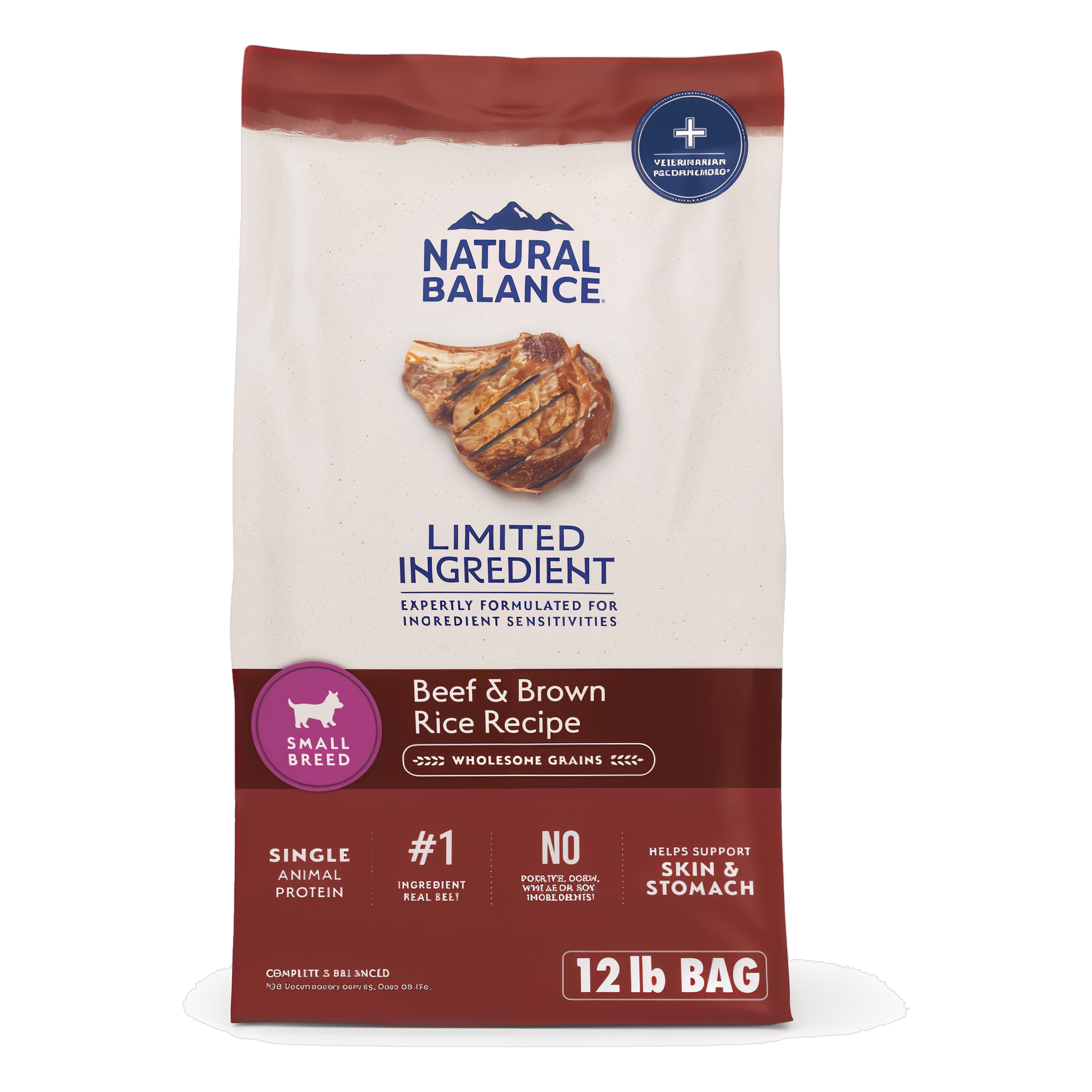 Natural Balance Limited Ingredient Beef & Brown Rice Small Breed Recipe Dry Dog Food, 12 lb bag
