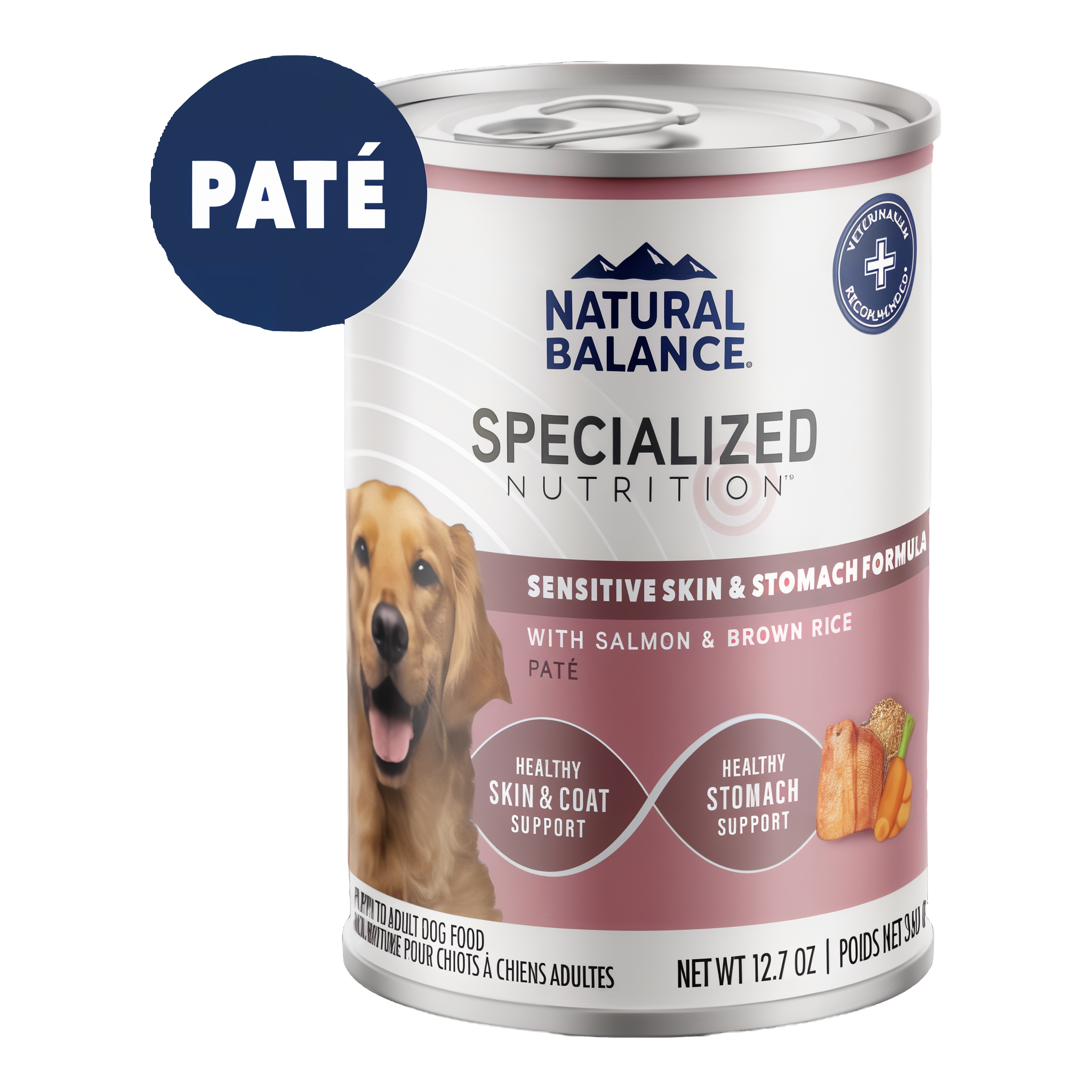 Natural Balance Specialized Nutrition Sensitive Skin & Stomach with Salmon & Brown Rice paté can