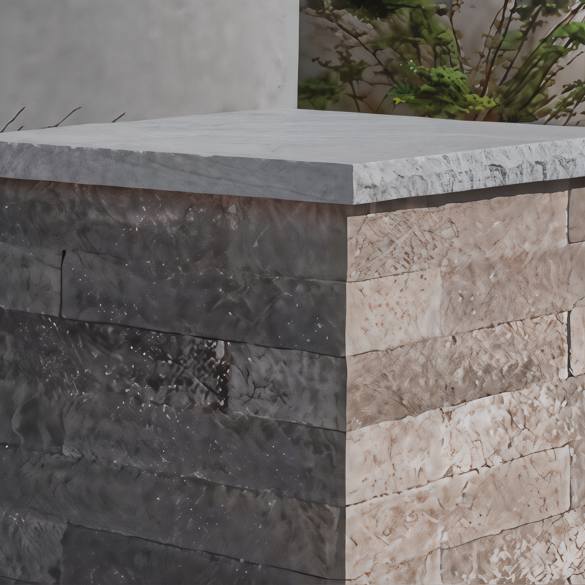 Natural Stone Flat Column Cap - Product Image