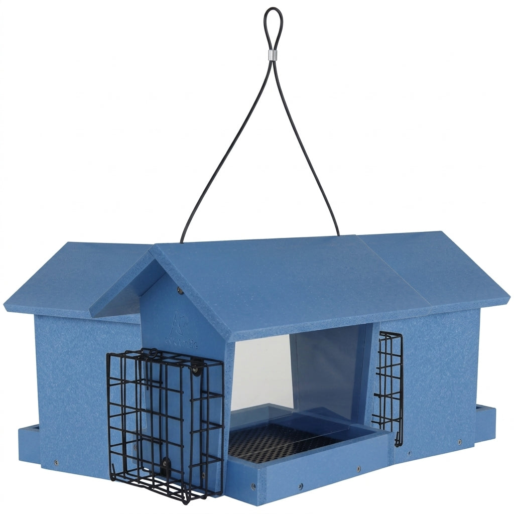 Eco-Cycle Hopper Hangout Bird Feeder with Suet