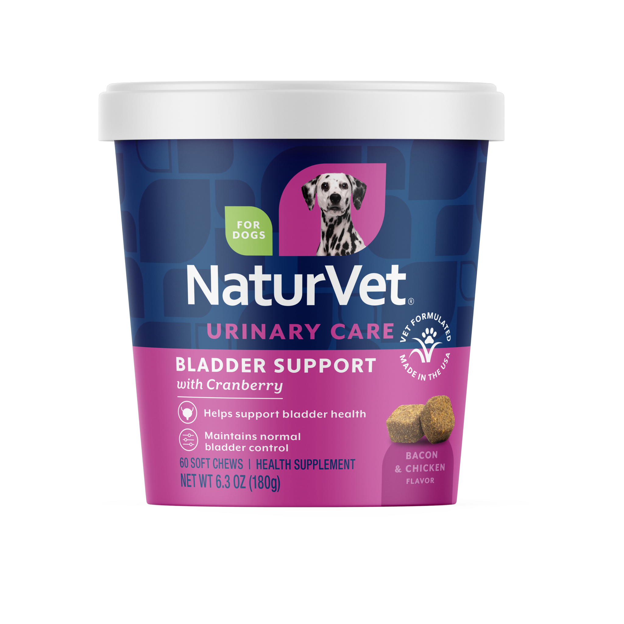 NaturVet Bladder Support Soft Chews with Cranberry container front