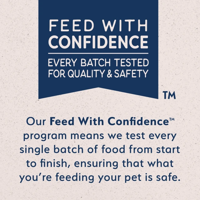 Natural Balance Feed With Confidence promise: every batch tested for quality and safety