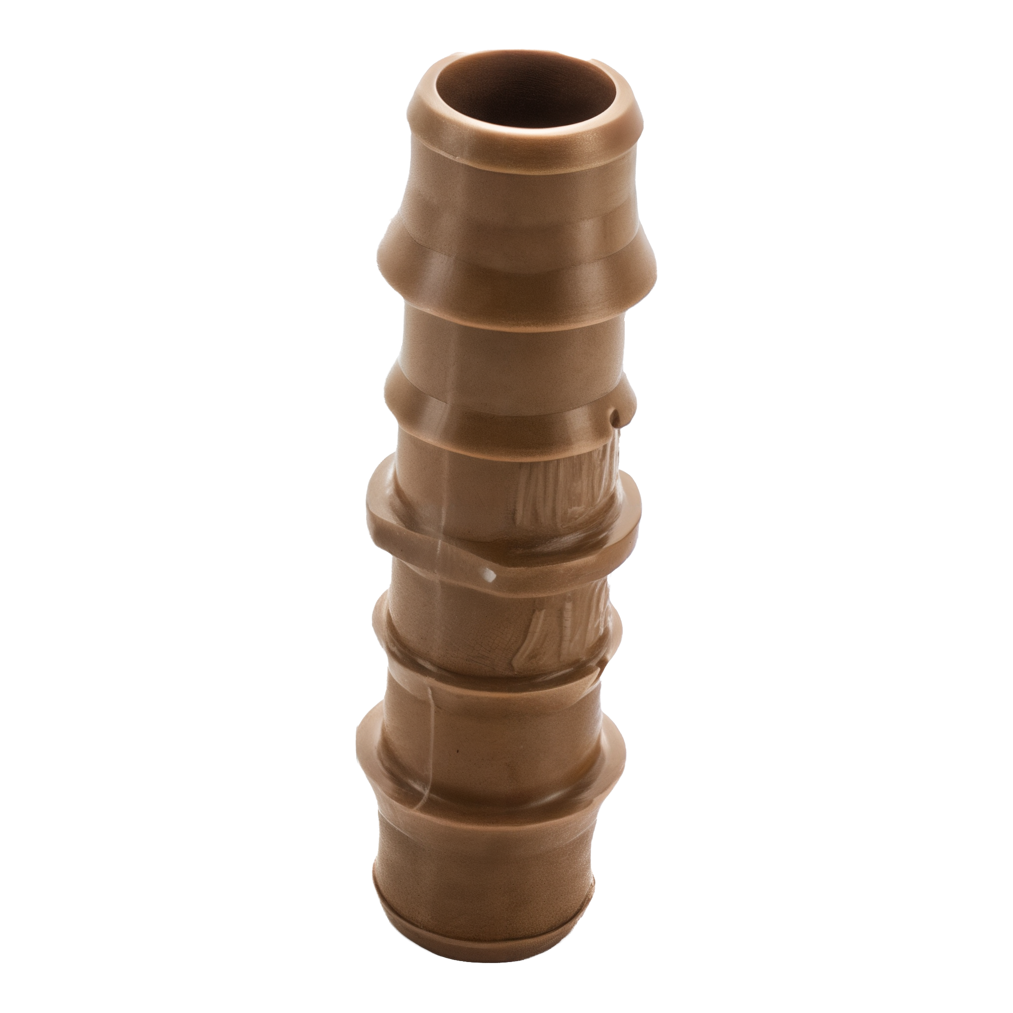 Netafim Techline TLCOUP 17mm insert coupling barbed fitting vertical view showing bore