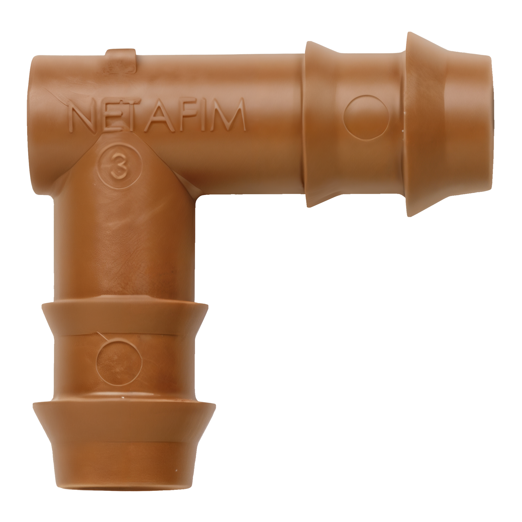 Netafim Techline TLELL 17mm insert elbow 90 degree fitting side profile view