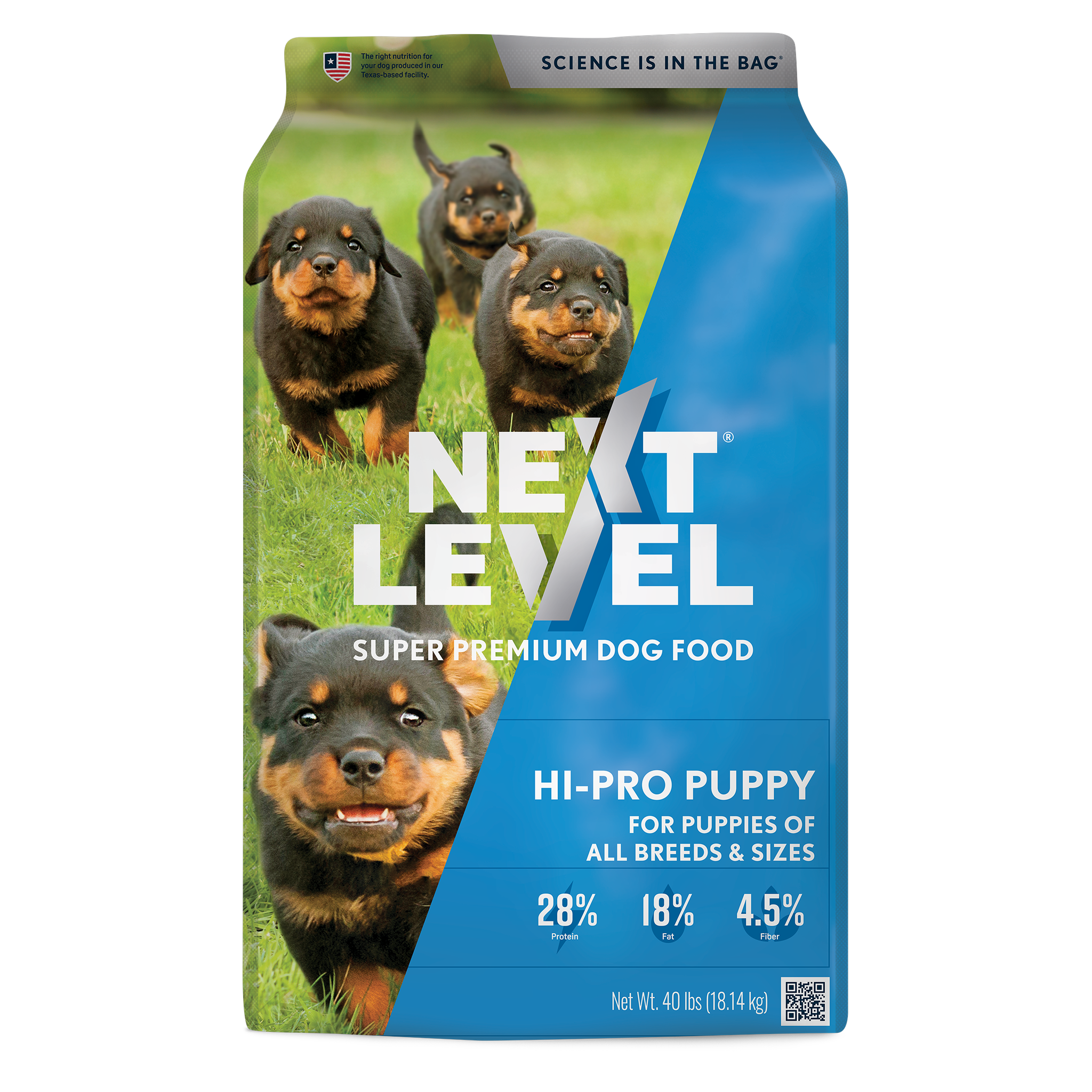Next Level Hi-Pro Puppy Dry Dog Food bag
