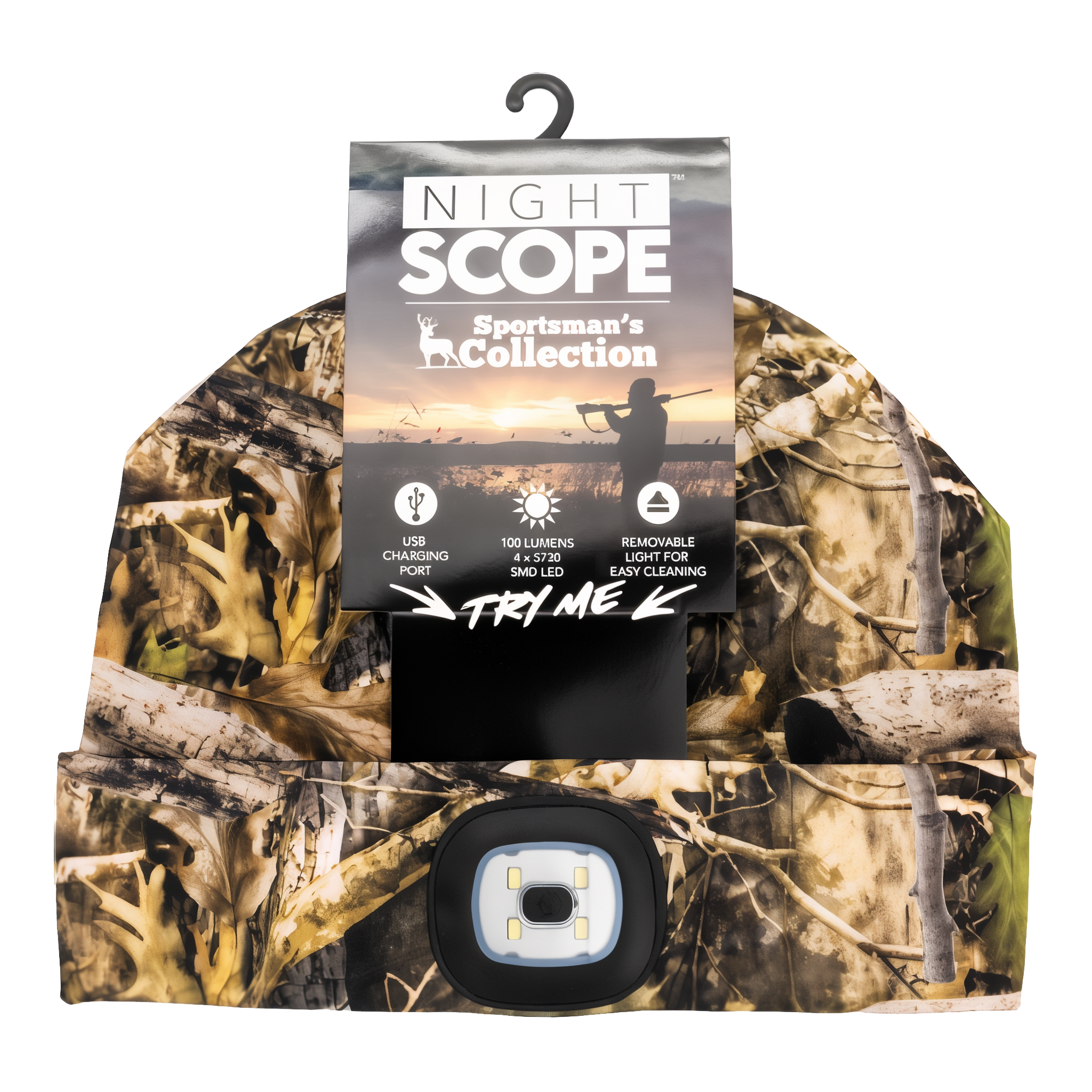 Night Scope Sportsman Rechargeable LED Beanie LED light detail