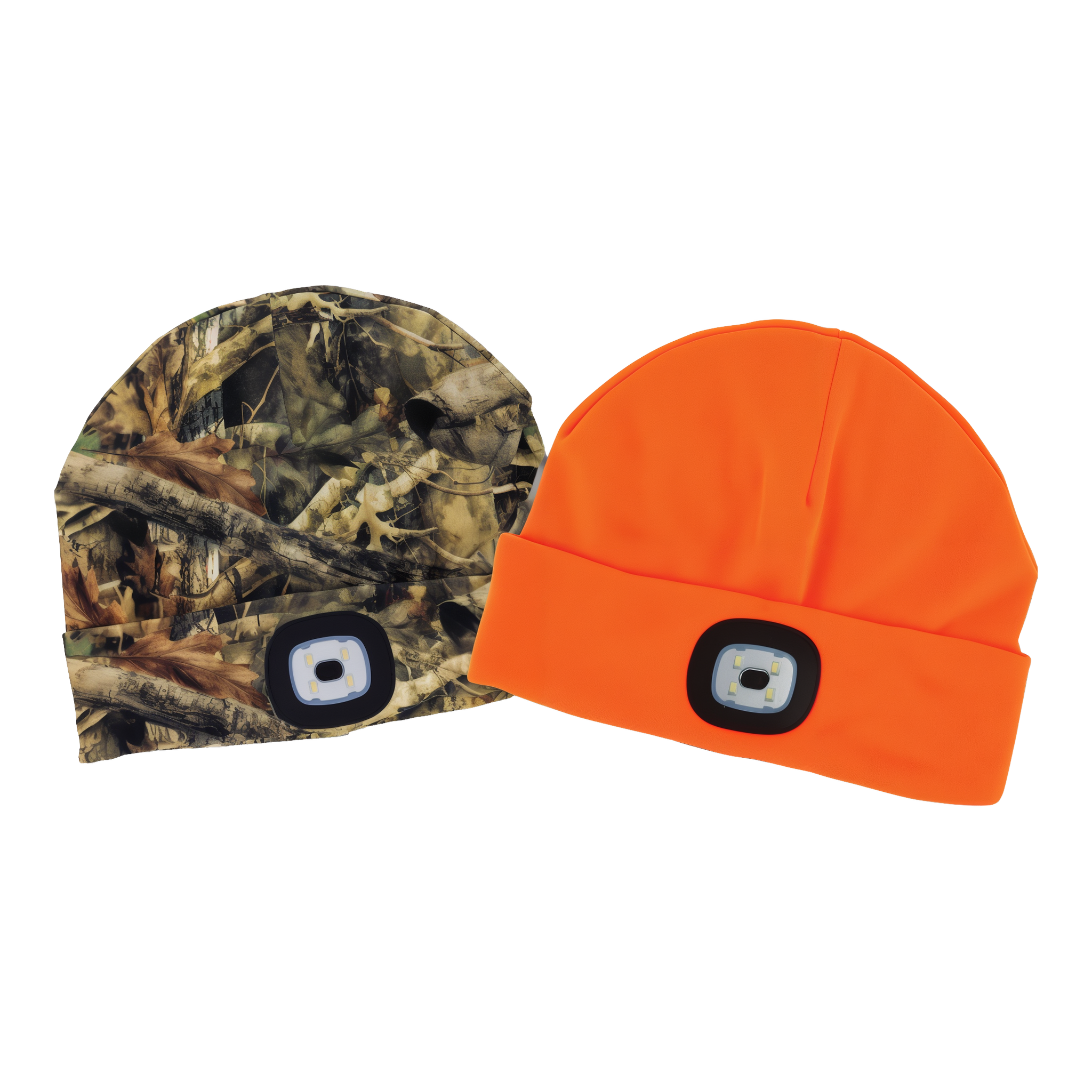 Night Scope Sportsman Rechargeable LED Beanie in Camo and Blaze Orange