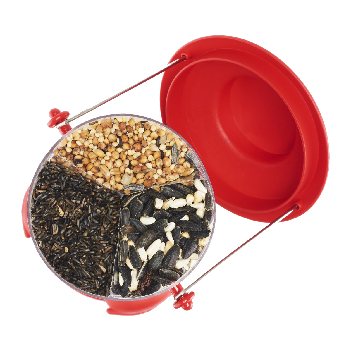 North States Nature's Yard Triple Twist Tube Feeder Red -- detail