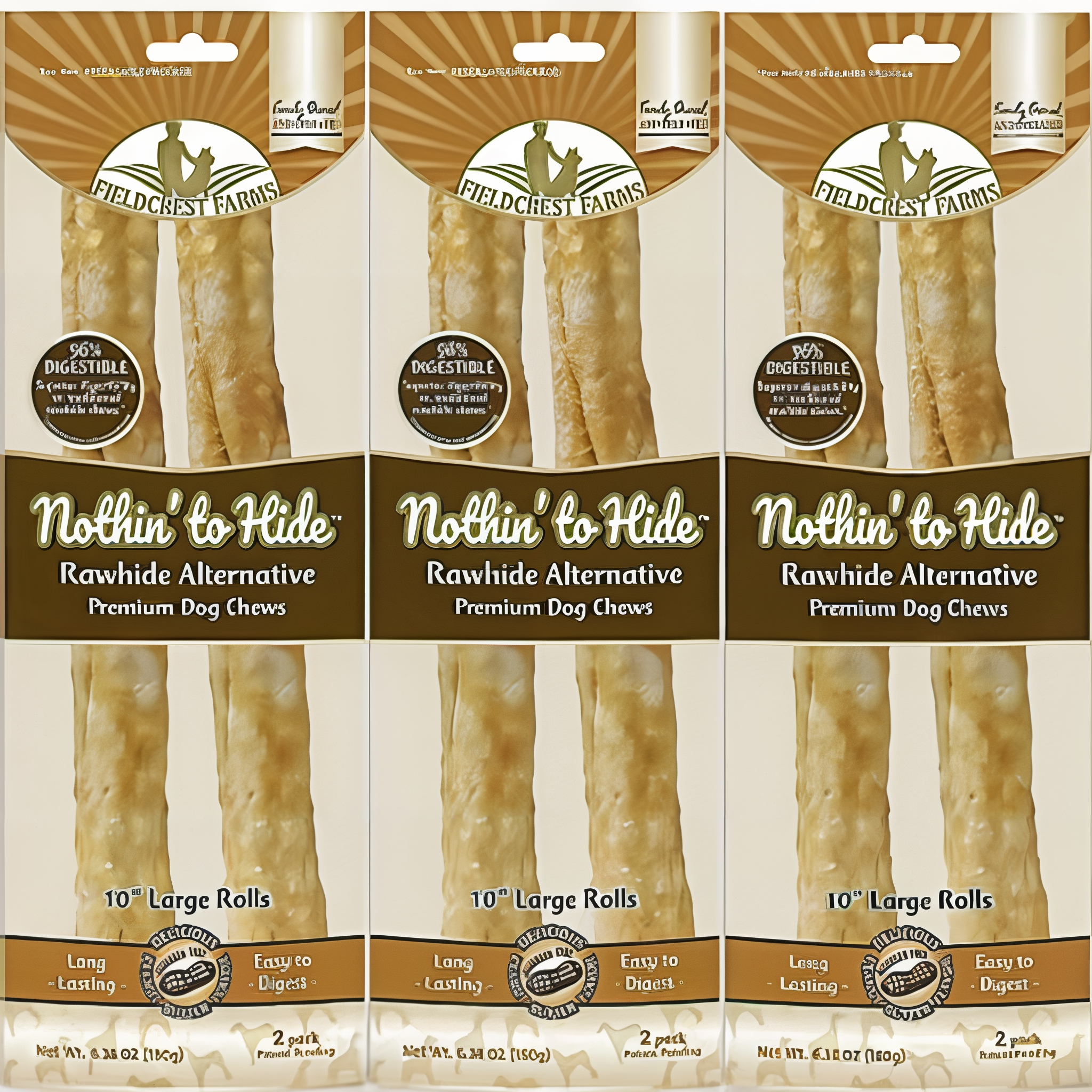 Fieldcrest Farms Nothin to Hide Peanut Butter Grain Free Dog Chews, 10 inch size #10 in