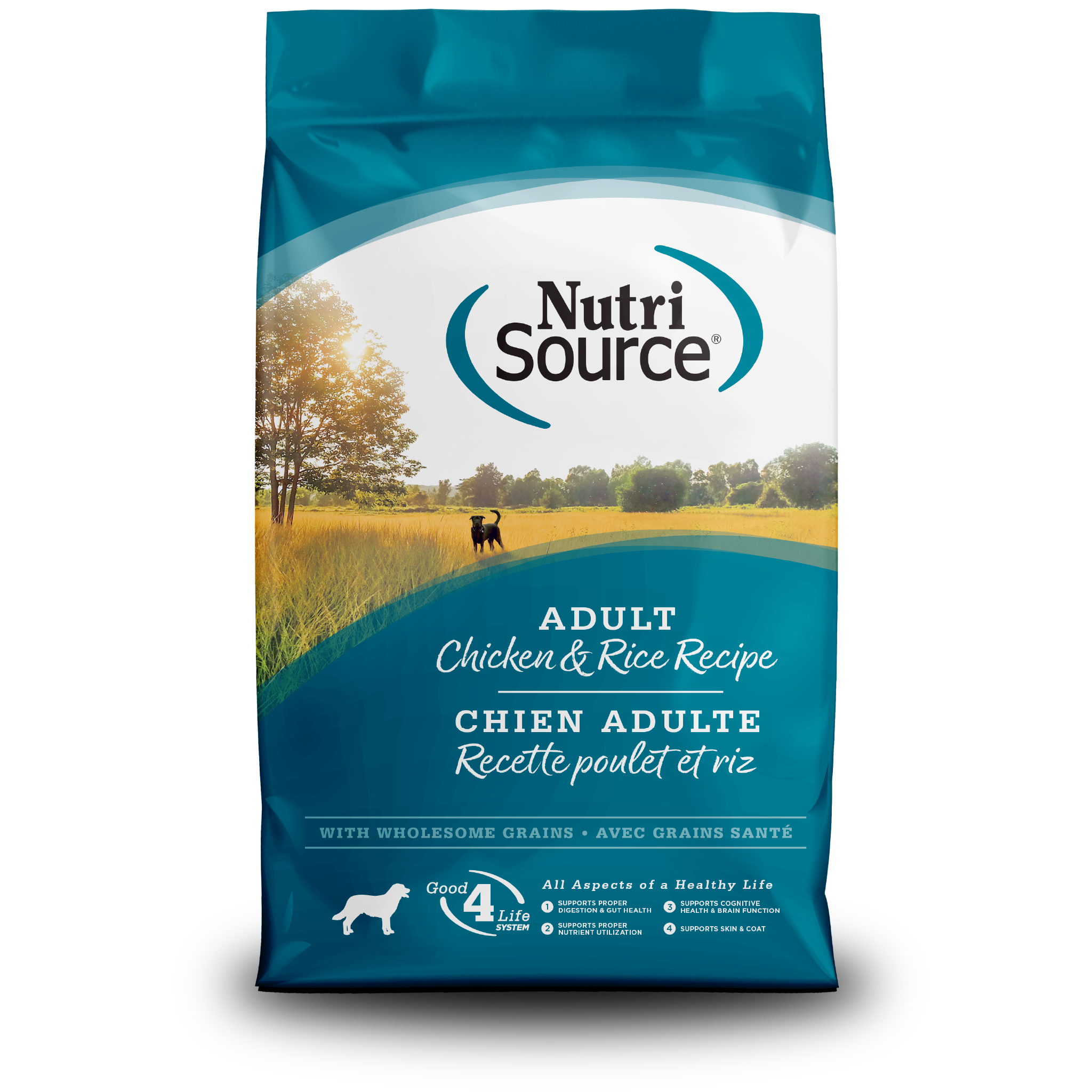 NutriSource Adult Chicken & Rice Recipe Dry Dog Food bag