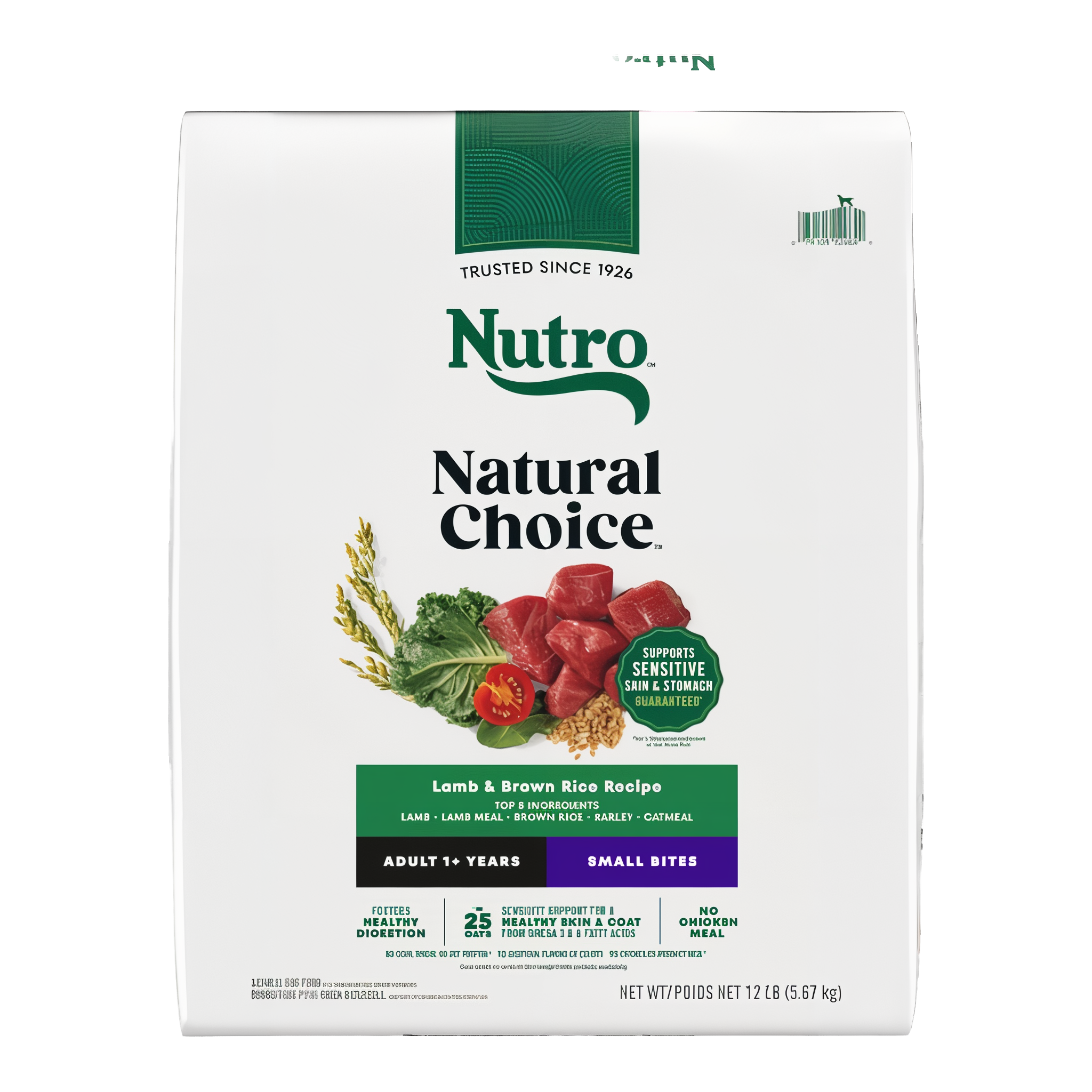 Nutro Natural Choice Adult Small Bites Lamb & Brown Rice Recipe Dry Dog Food bag front