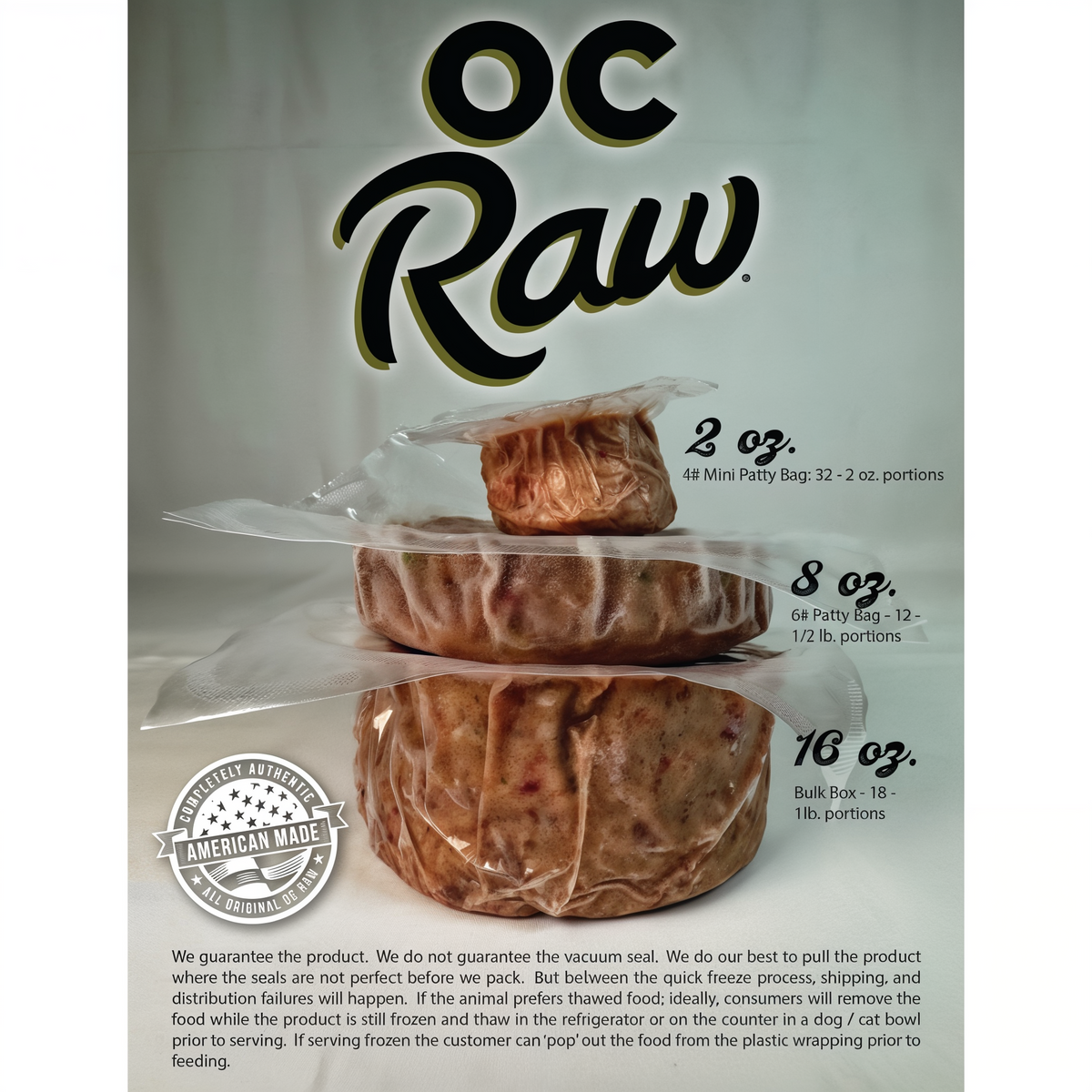 OC Raw Dog Beef & Produce Meaty Rox Frozen Raw Dog Food 3 lb -- other