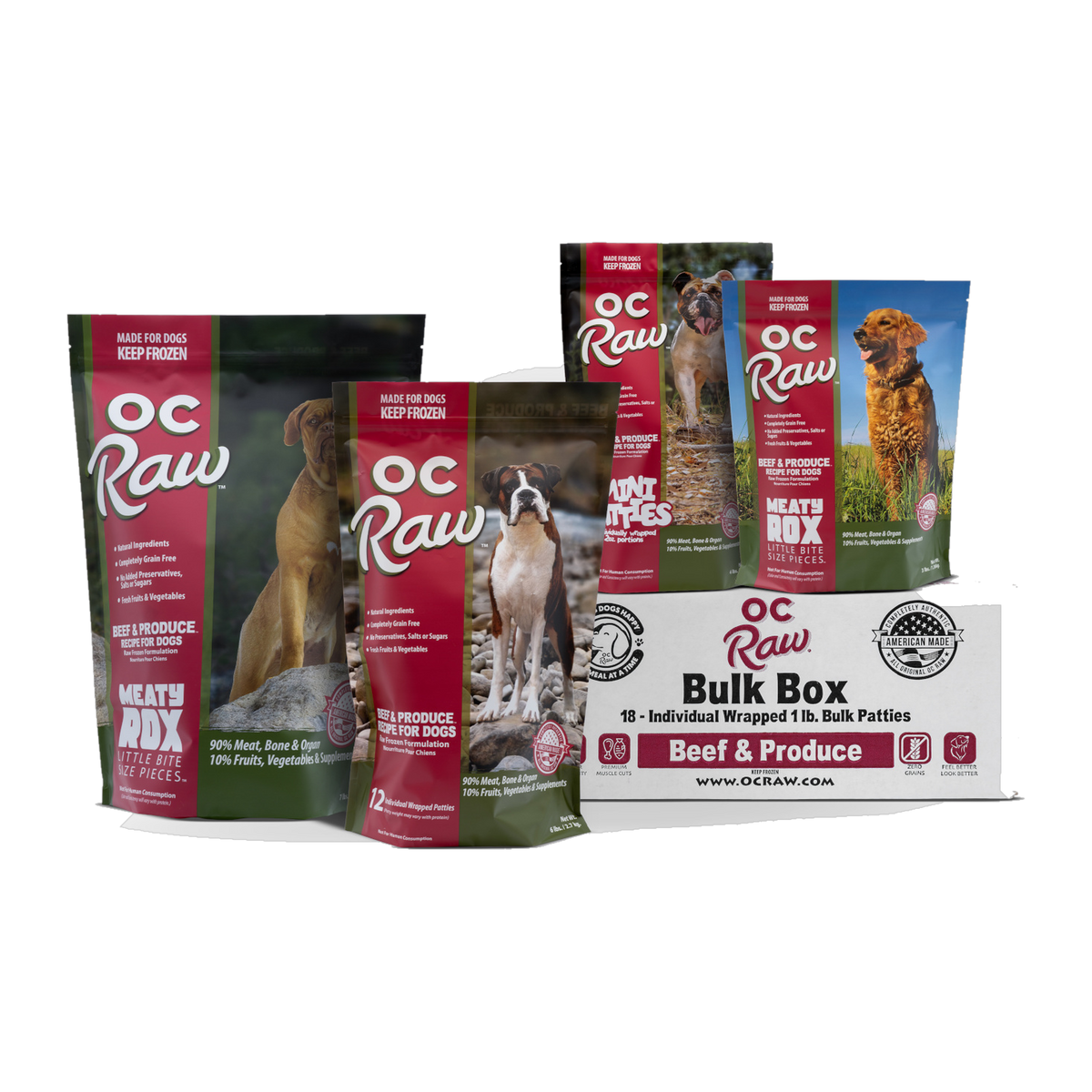 OC Raw Dog Beef & Produce Meaty Rox Frozen Raw Dog Food 3 lb -- other