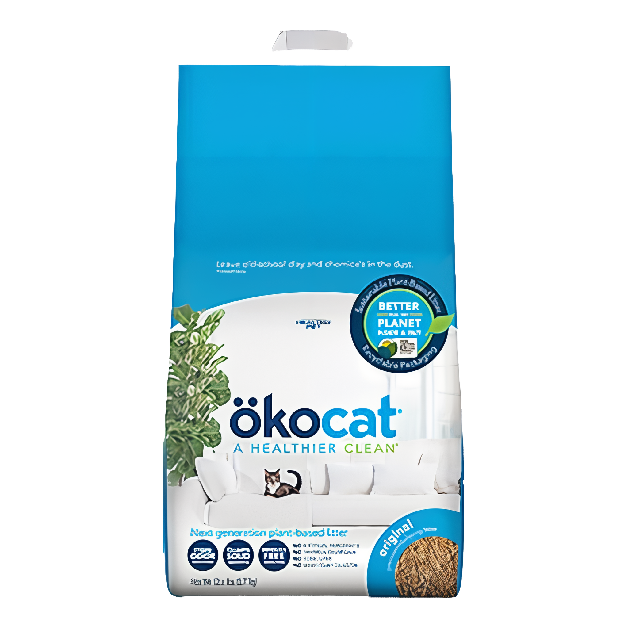 Okocat Original Premium Clumping Natural Wood Cat Litter, 12.6 lb package #12.6 lb