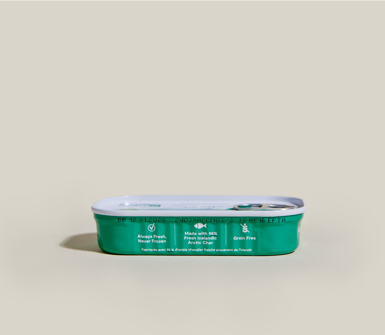 Open Farm Arctic Char Topper open can showing silky mousse texture