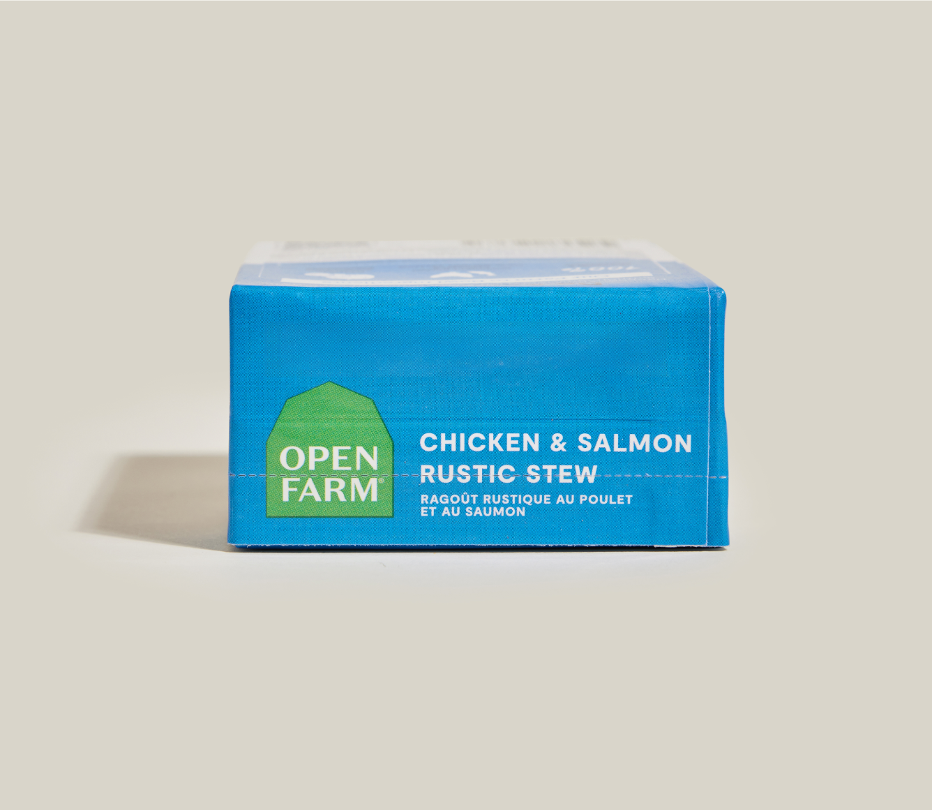 Open Farm Chicken & Salmon Rustic Stew Wet Dog Food 12.5 oz carton side view