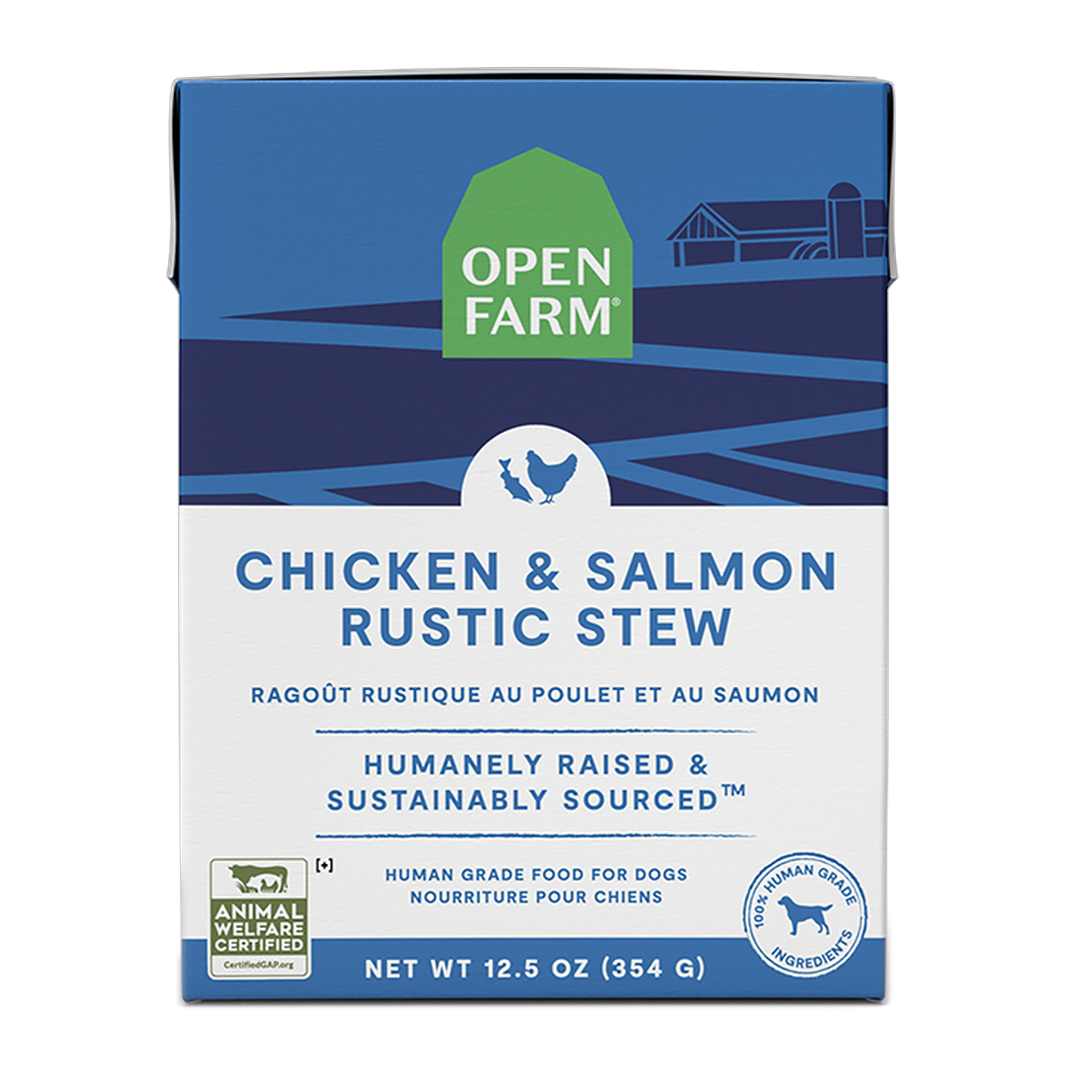 Open Farm Chicken & Salmon Rustic Stew Wet Dog Food 12.5 oz carton