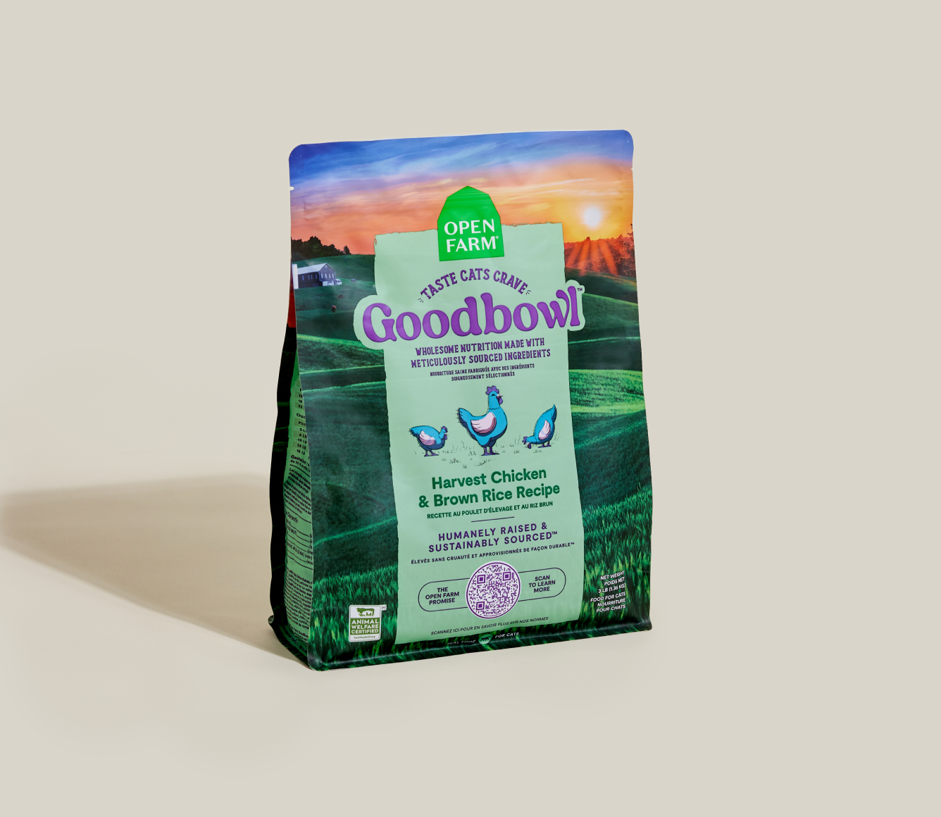 Open Farm Goodbowl Harvest Chicken & Brown Rice Cat Kibble bag